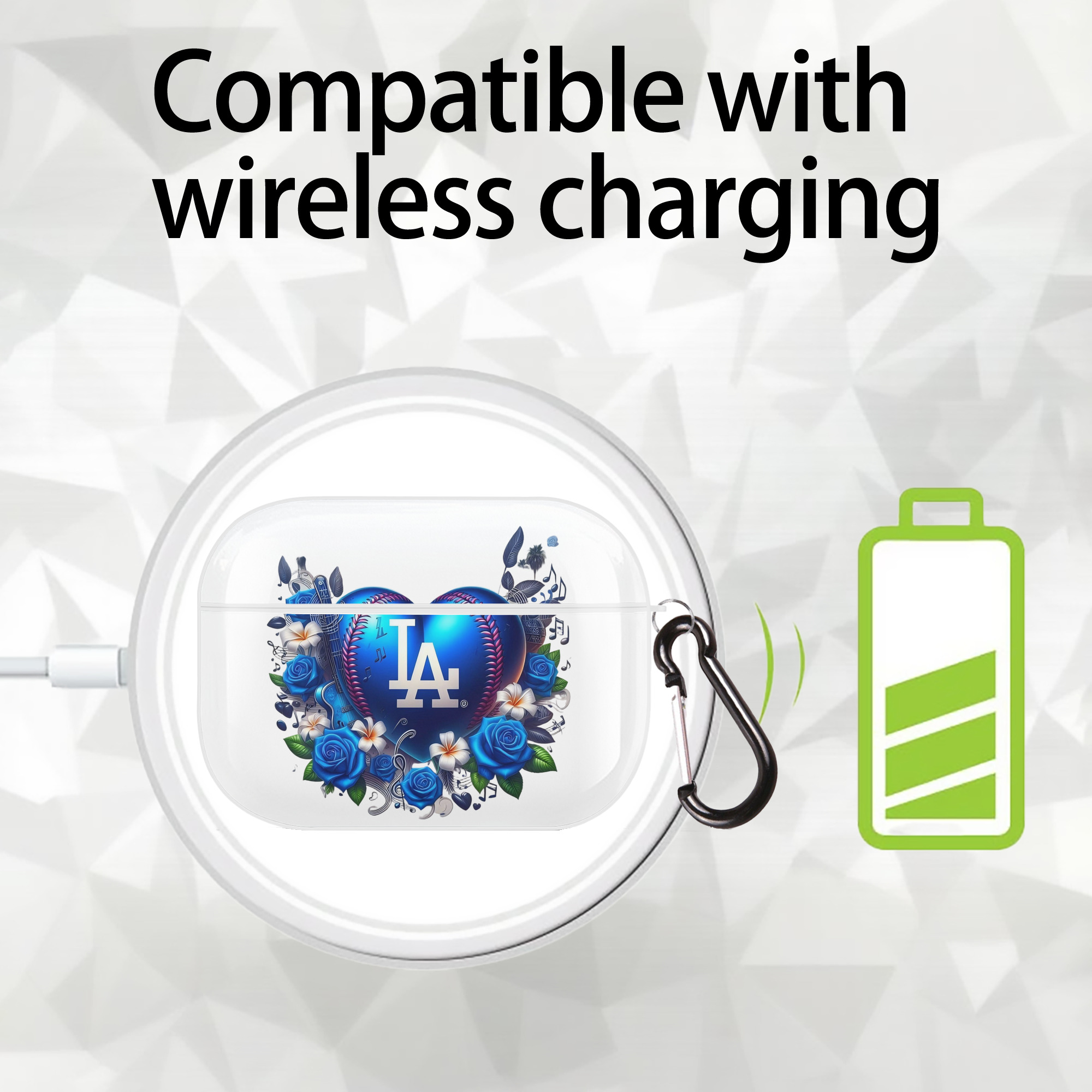  AirPods Pro Hard Case White With Keychain, Durable Flexible PC, Precise Cutouts, Anti-Fingerprint, Yellowing & Scratch Resistant, Full Protection, Washable