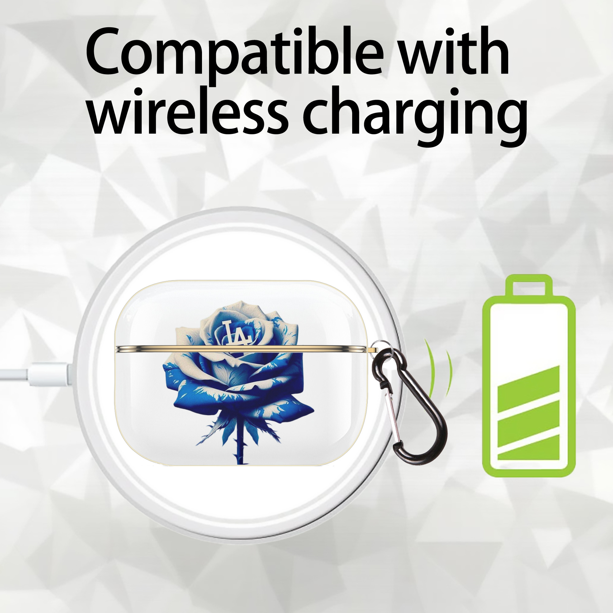  Luxury Gold AirPods Pro Case With Keychain, Flexible PC Material, Full Protection, Precise Cutouts, Anti-Fingerprint, Washable, Durable Design