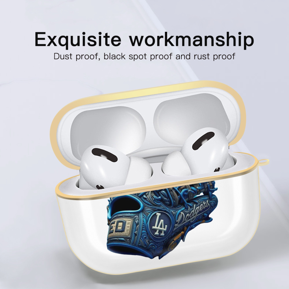  Luxury Gold AirPods Pro Case With Keychain, Flexible PC Material, Full Protection, Precise Cutouts, Anti-Fingerprint, Washable, Durable Design