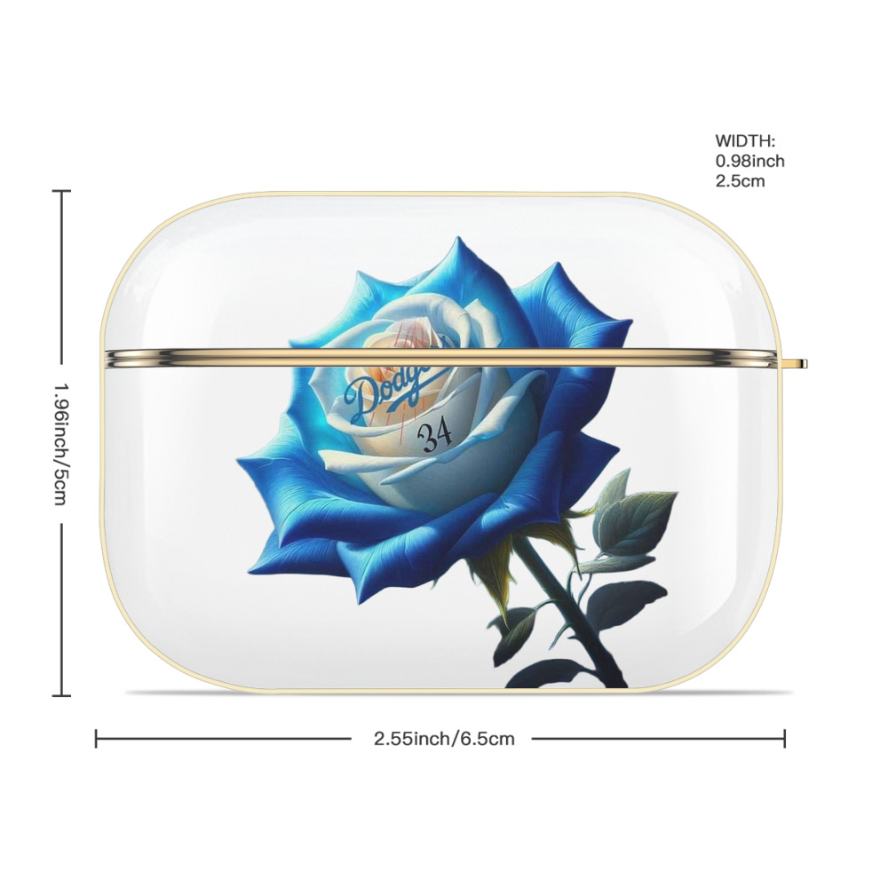  Luxury Gold AirPods Pro Case With Keychain, Flexible PC Material, Full Protection, Precise Cutouts, Anti-Fingerprint, Washable, Durable Design