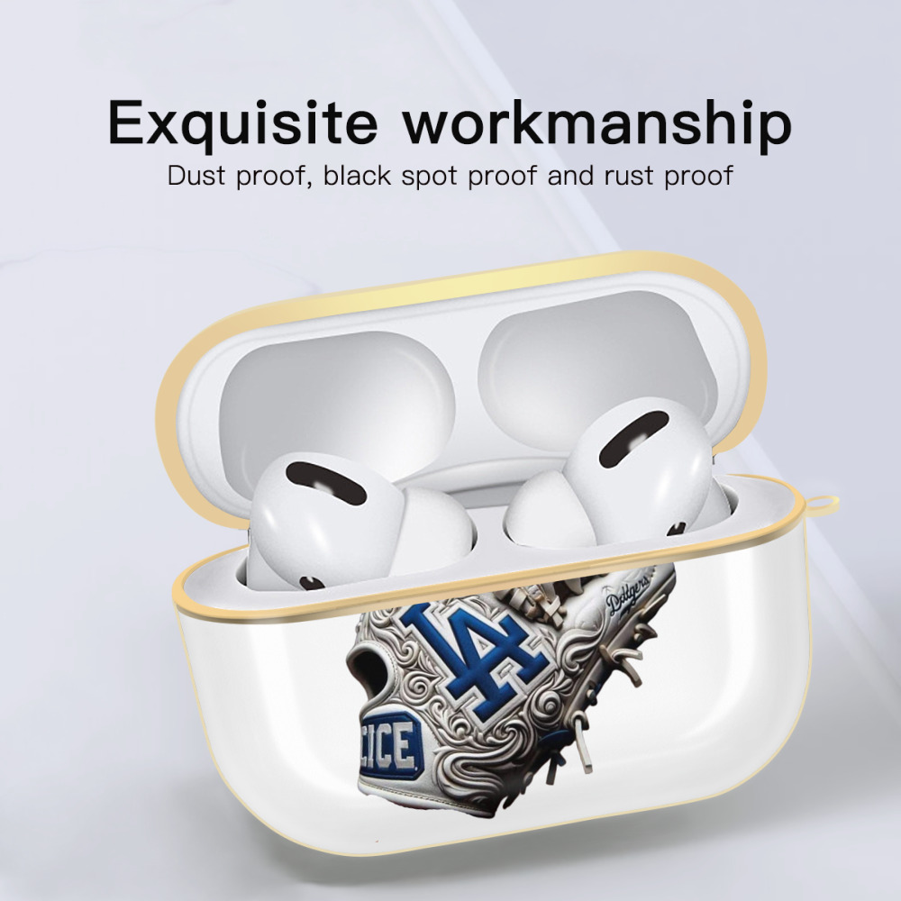  Luxury Gold AirPods Pro Case With Keychain, Flexible PC Material, Full Protection, Precise Cutouts, Anti-Fingerprint, Washable, Durable Design