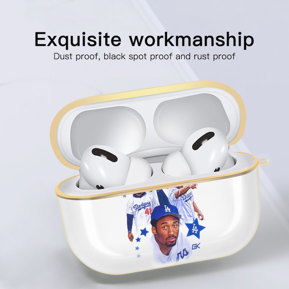  Luxury Gold AirPods Pro Case With Keychain, Flexible PC Material, Full Protection, Precise Cutouts, Anti-Fingerprint, Washable, Durable Design