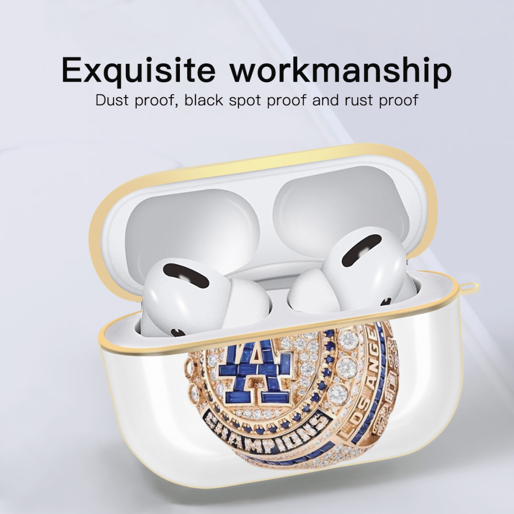  Luxury Gold AirPods Pro Case With Keychain, Flexible PC Material, Full Protection, Precise Cutouts, Anti-Fingerprint, Washable, Durable Design