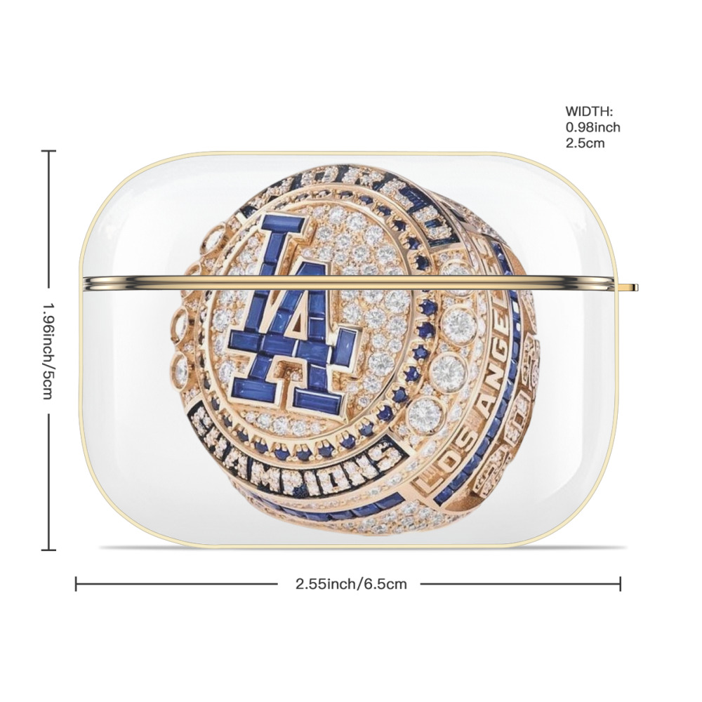  Luxury Gold AirPods Pro Case With Keychain, Flexible PC Material, Full Protection, Precise Cutouts, Anti-Fingerprint, Washable, Durable Design