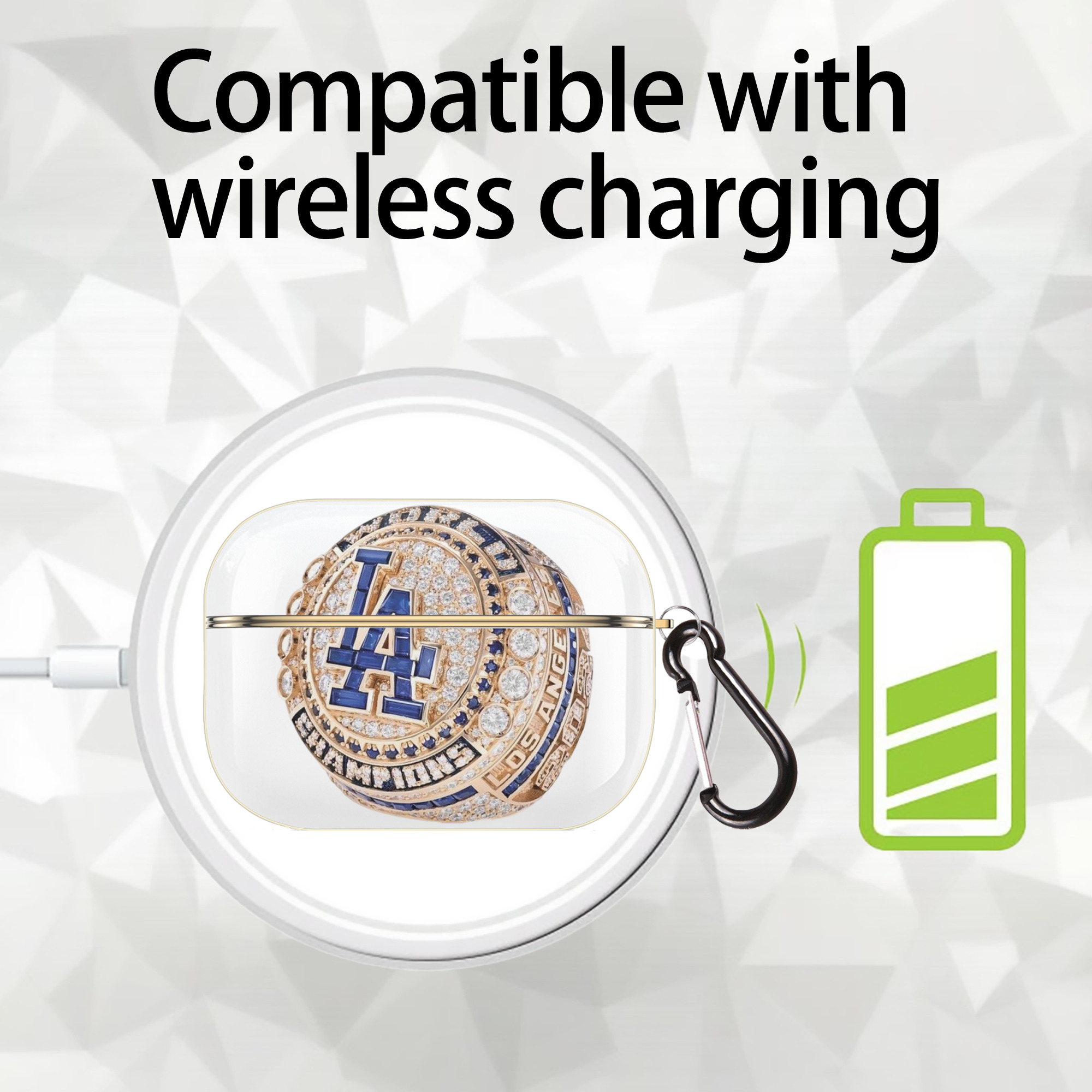  Luxury Gold AirPods Pro Case With Keychain, Flexible PC Material, Full Protection, Precise Cutouts, Anti-Fingerprint, Washable, Durable Design