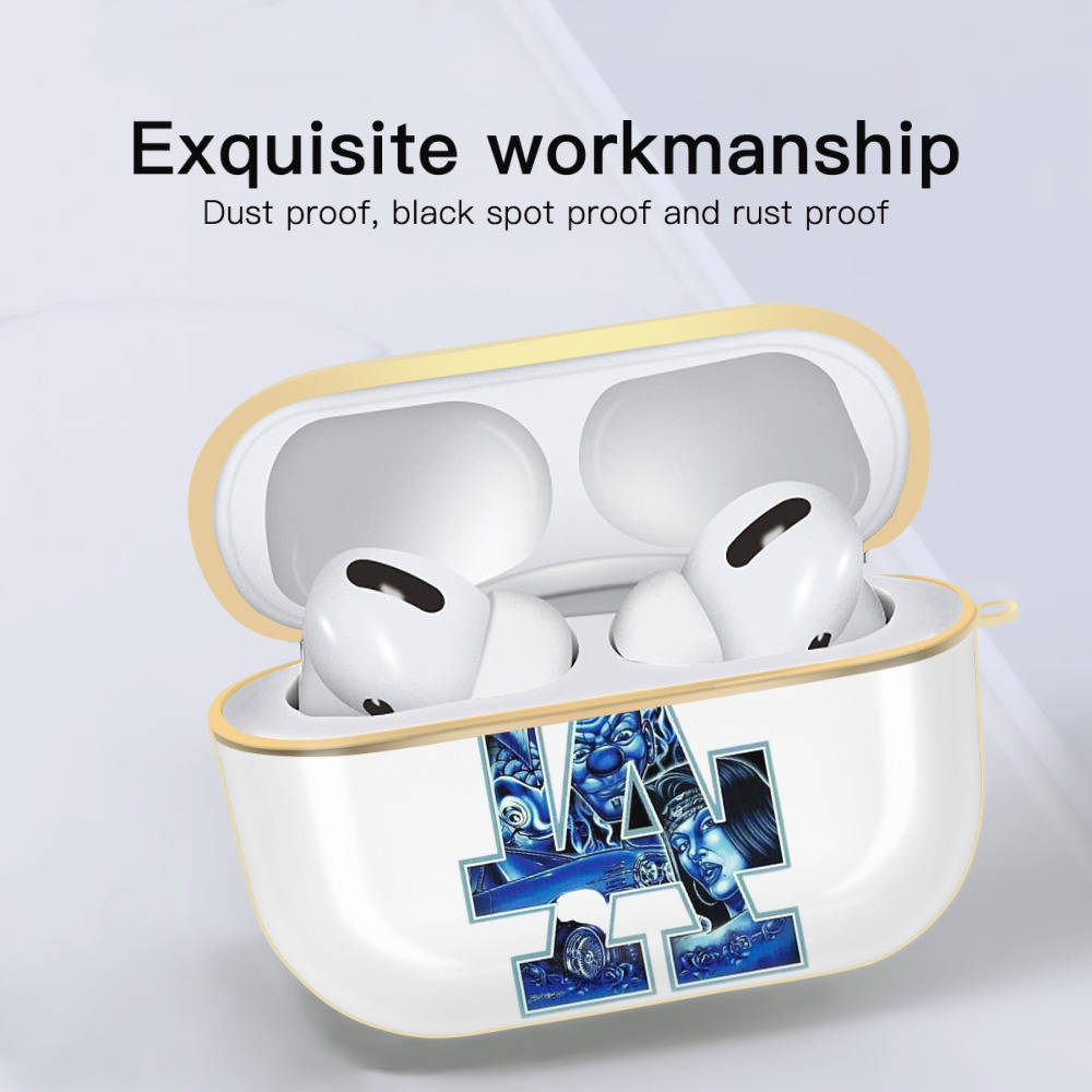  Luxury Gold AirPods Pro Case With Keychain, Flexible PC Material, Full Protection, Precise Cutouts, Anti-Fingerprint, Washable, Durable Design