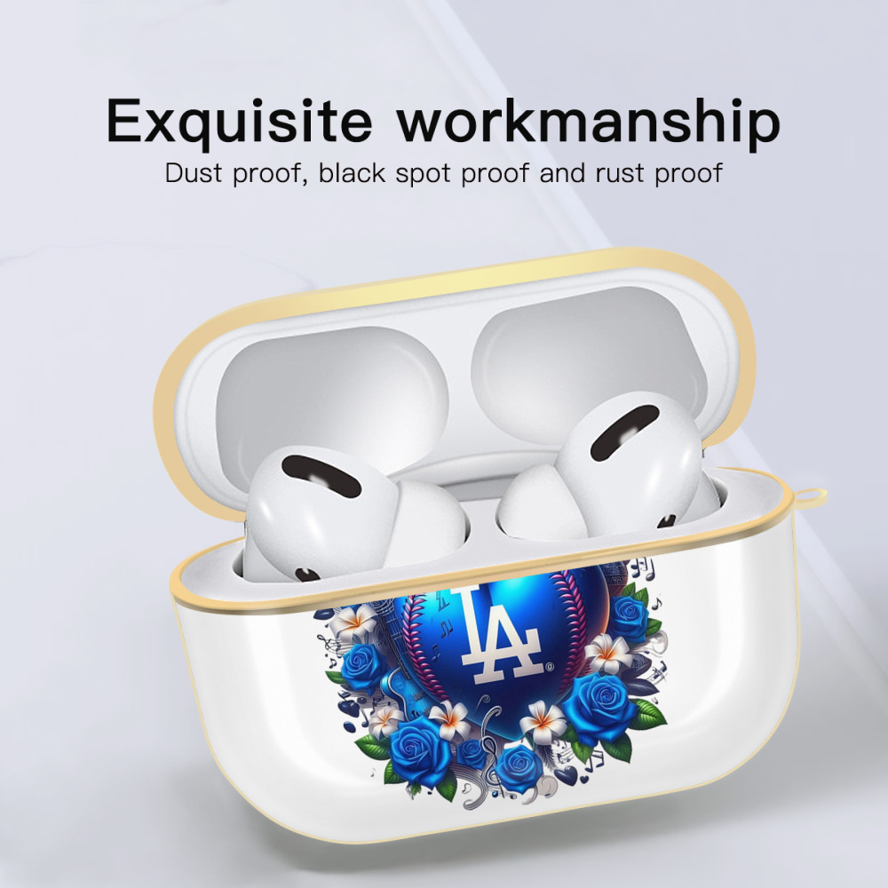  Luxury Gold AirPods Pro Case With Keychain, Flexible PC Material, Full Protection, Precise Cutouts, Anti-Fingerprint, Washable, Durable Design