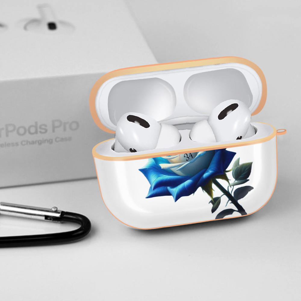  AirPods Pro Protective Case Rose Gold, Flexible PC Material, Precise Fit, Anti-Slip Cover, Full Protection, Fingerprint Resistant, Washable With Keychain