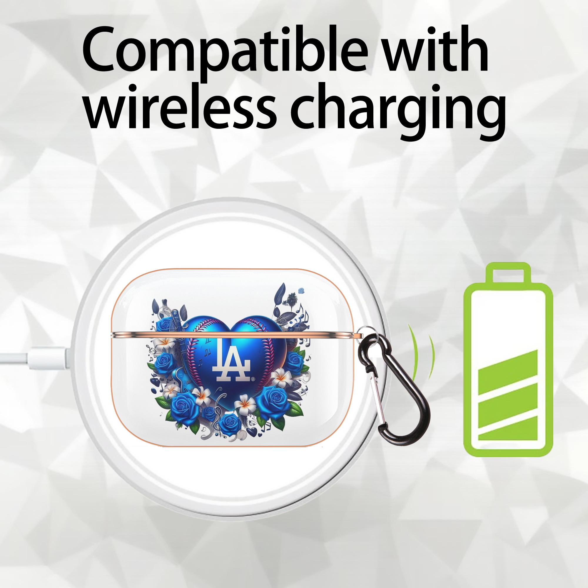  AirPods Pro Protective Case Rose Gold, Flexible PC Material, Precise Fit, Anti-Slip Cover, Full Protection, Fingerprint Resistant, Washable With Keychain