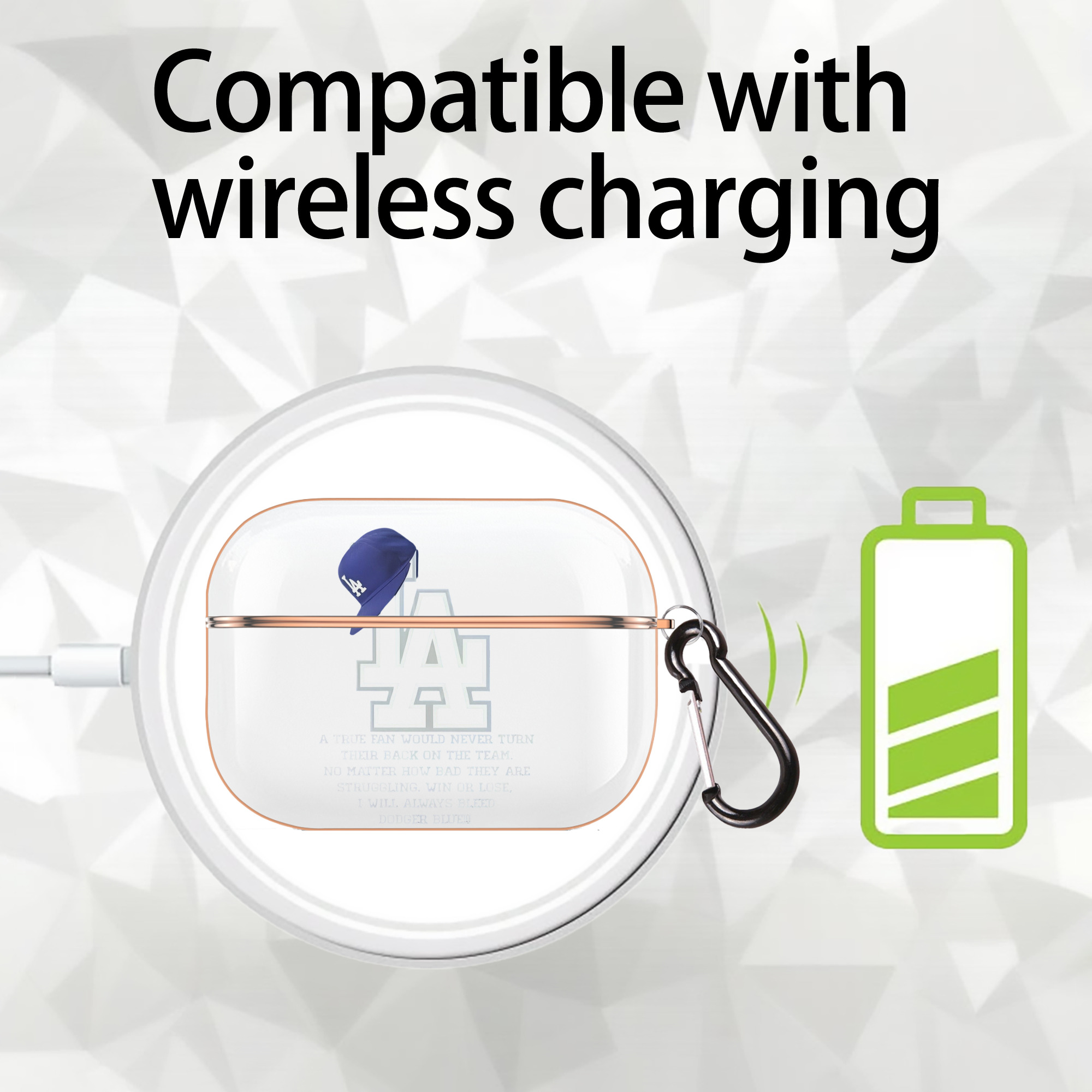  AirPods Pro Protective Case Rose Gold, Flexible PC Material, Precise Fit, Anti-Slip Cover, Full Protection, Fingerprint Resistant, Washable With Keychain