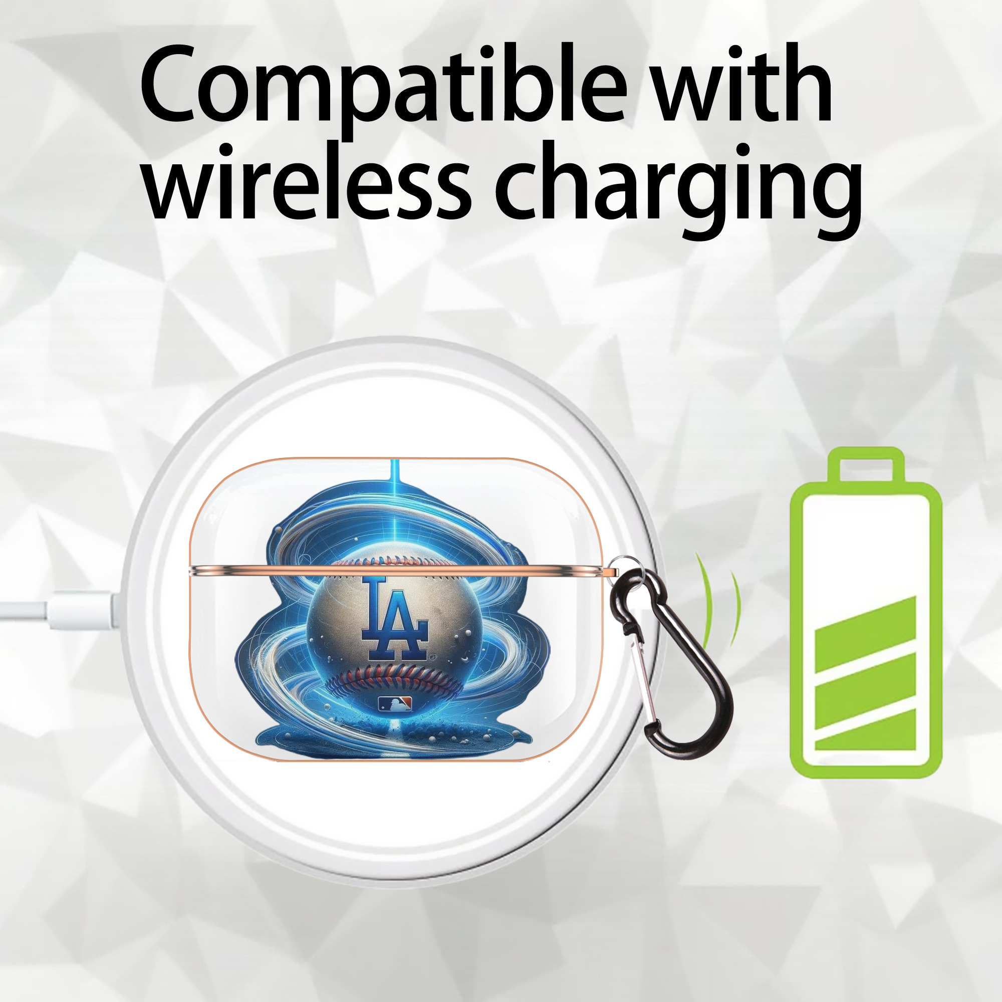  AirPods Pro Protective Case Rose Gold, Flexible PC Material, Precise Fit, Anti-Slip Cover, Full Protection, Fingerprint Resistant, Washable With Keychain