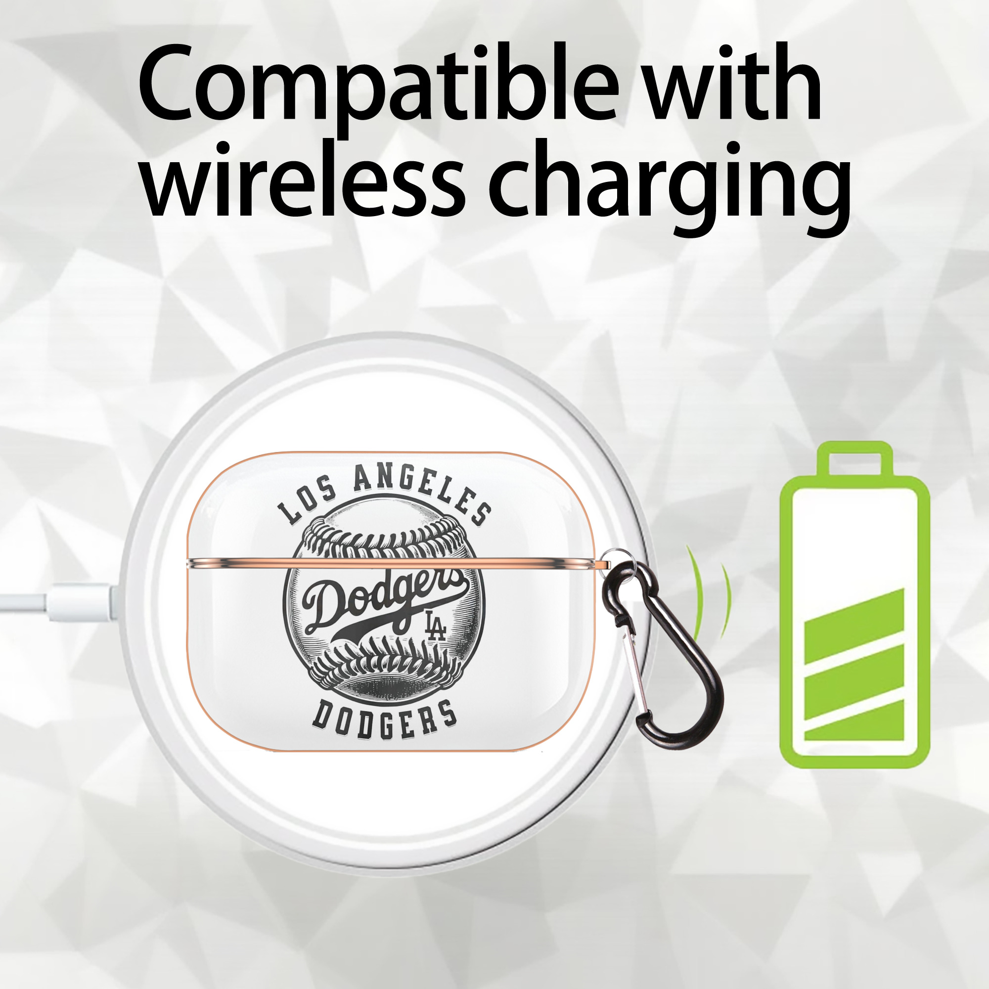  AirPods Pro Protective Case Rose Gold, Flexible PC Material, Precise Fit, Anti-Slip Cover, Full Protection, Fingerprint Resistant, Washable With Keychain