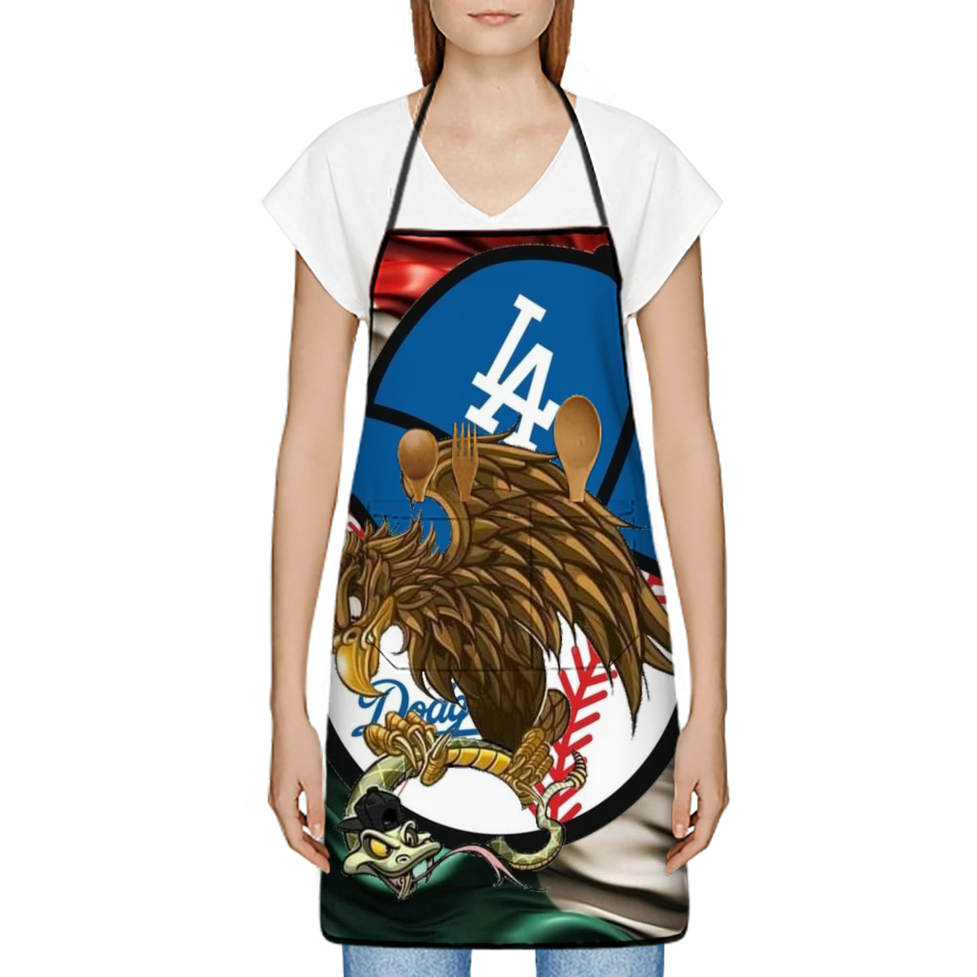  Stain-Resistant Polyester Apron With Pocket – Full Print, Waterproof, Anti-Wrinkle, Anti-Pilling – Ideal For Kitchen, BBQ, Restaurant, Salon & More