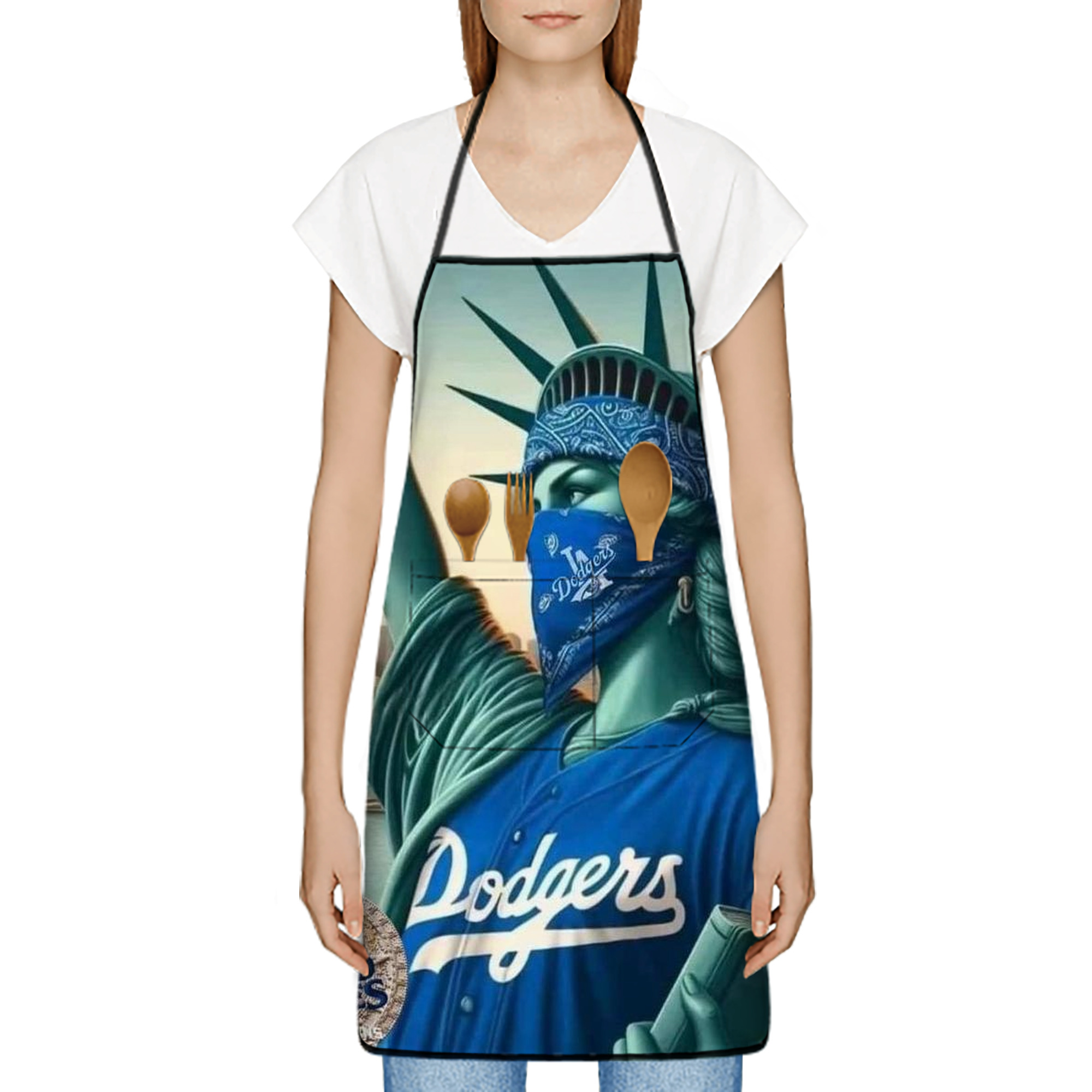  Stain-Resistant Polyester Apron With Pocket – Full Print, Waterproof, Anti-Wrinkle, Anti-Pilling – Ideal For Kitchen, BBQ, Restaurant, Salon & More