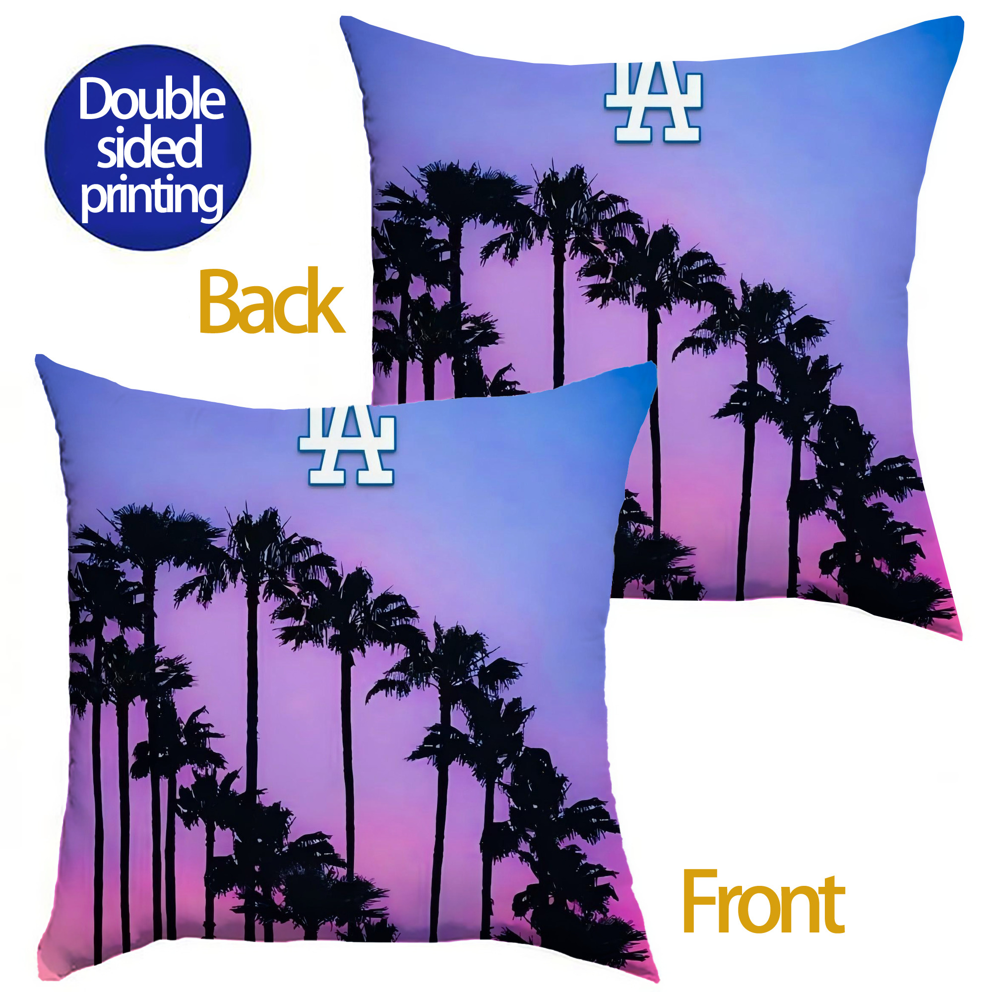  Soft Polyester Pillow Cover With Insert – Double-Sided Design, Invisible Zipper, Durable & Breathable – Easy Care Cushion Set