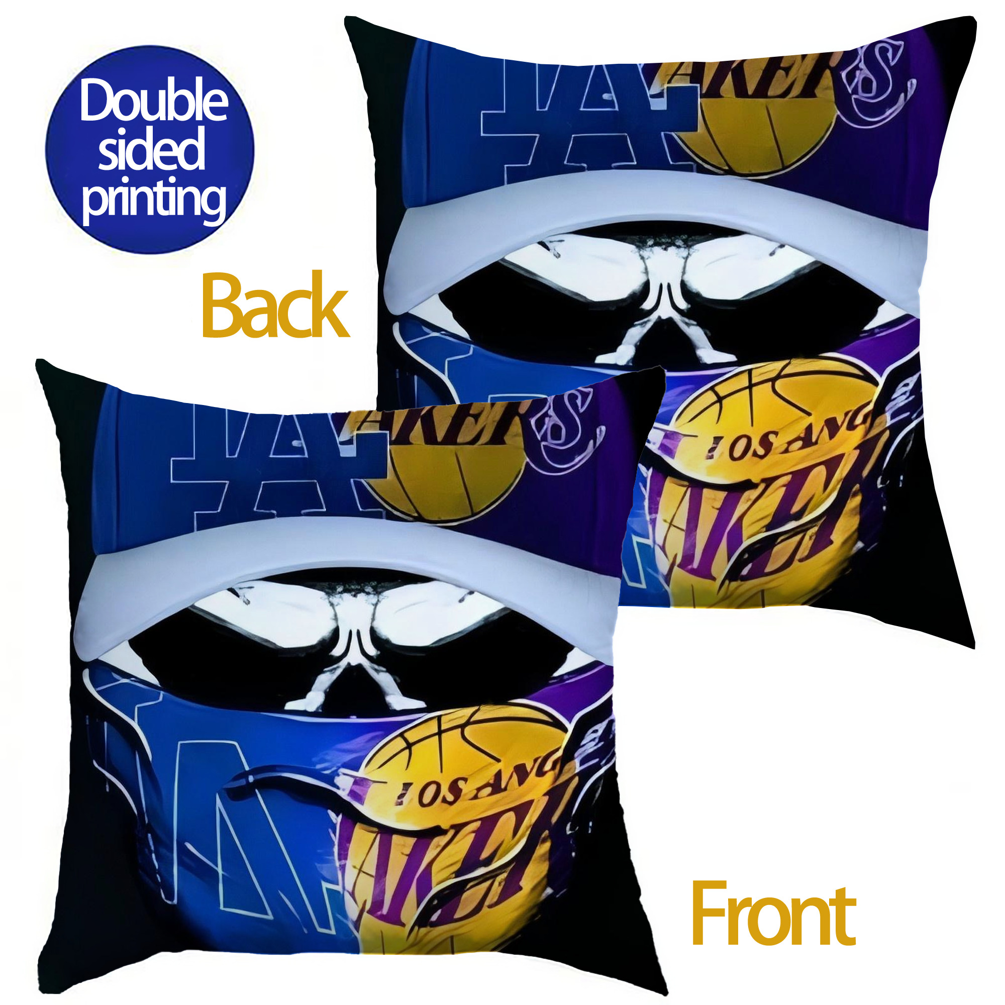  Soft Polyester Pillow Cover With Insert – Double-Sided Design, Invisible Zipper, Durable & Breathable – Easy Care Cushion Set