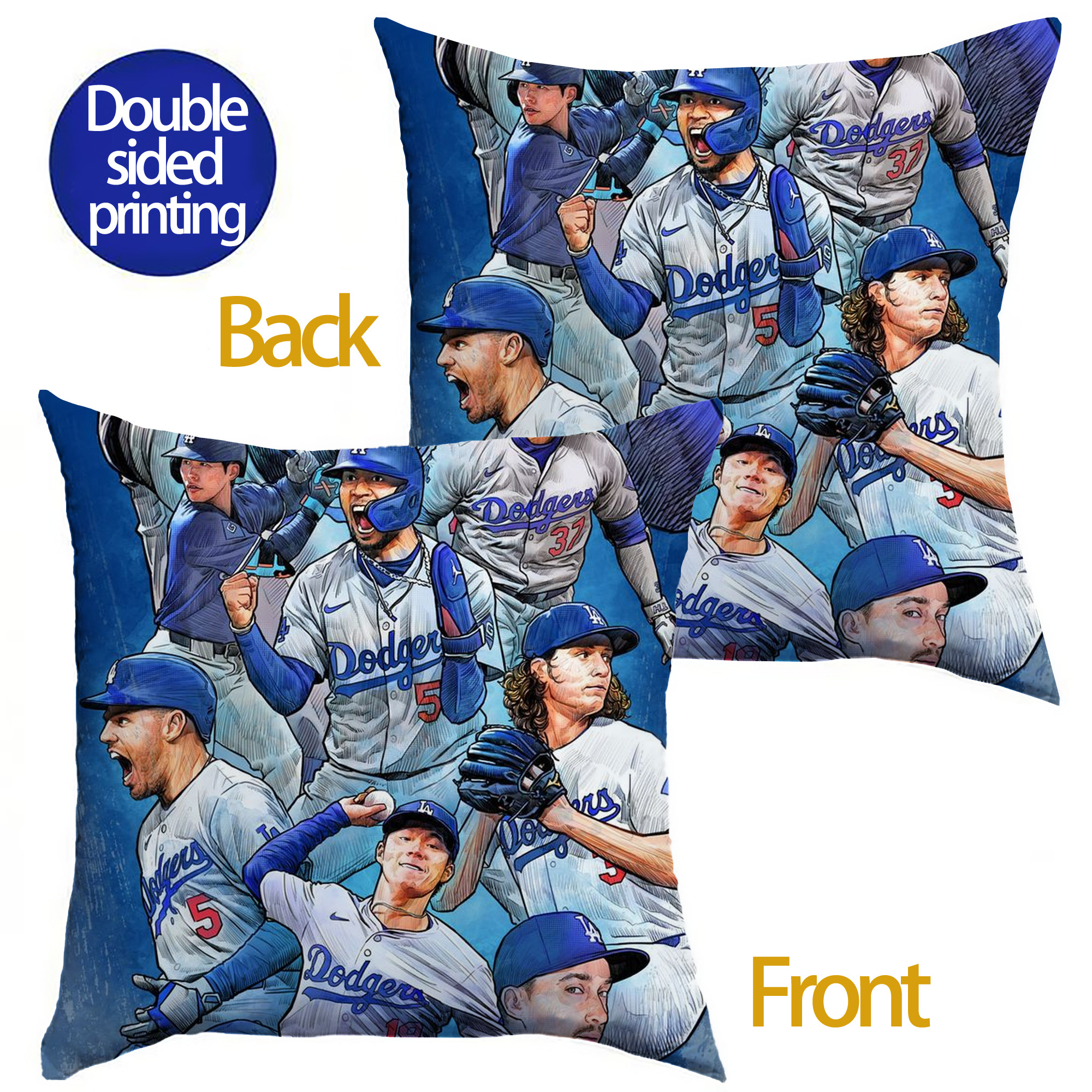  Soft Polyester Pillow Cover With Insert – Double-Sided Design, Invisible Zipper, Durable & Breathable – Easy Care Cushion Set