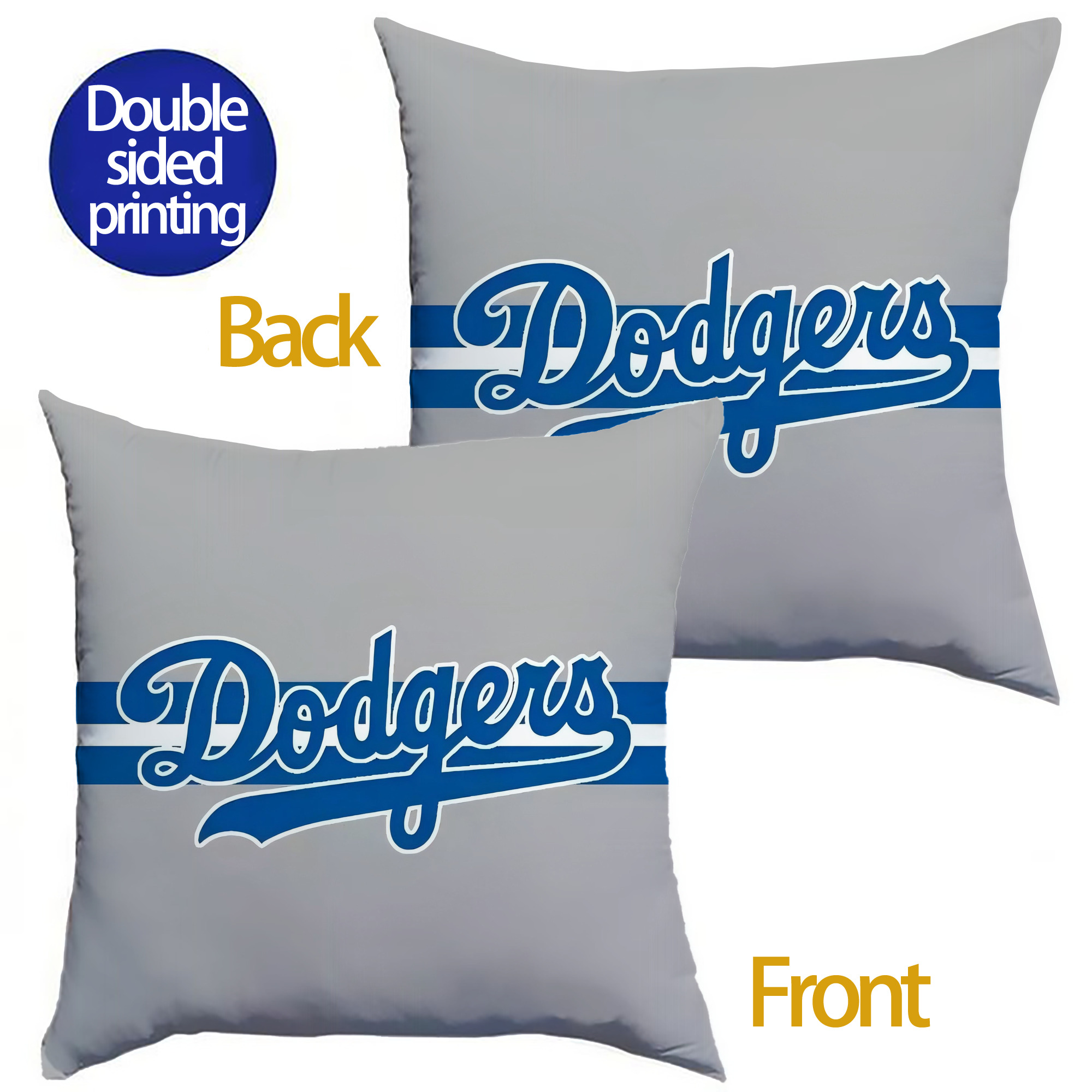  Soft Polyester Pillow Cover With Insert – Double-Sided Design, Invisible Zipper, Durable & Breathable – Easy Care Cushion Set