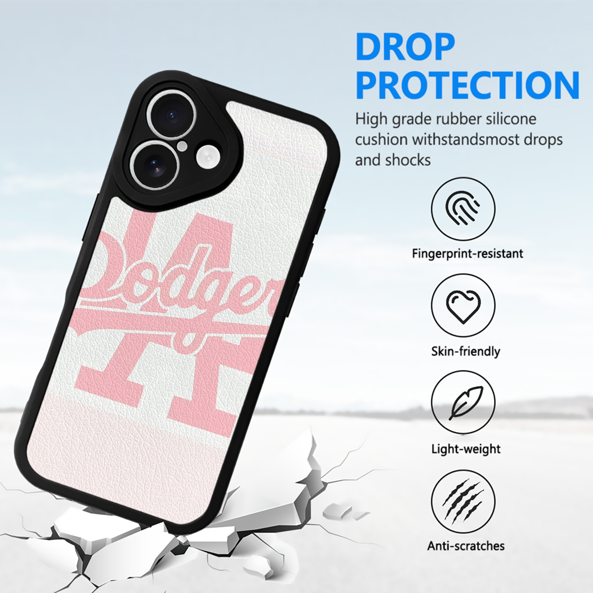  IPhone 16 Silicone Leather Case – UV Print, Lambskin Texture – Perfect Fit, Wireless Charging Compatible, Scratch Resistant, Precise Cutouts – Stylish Protection For IPhone 16