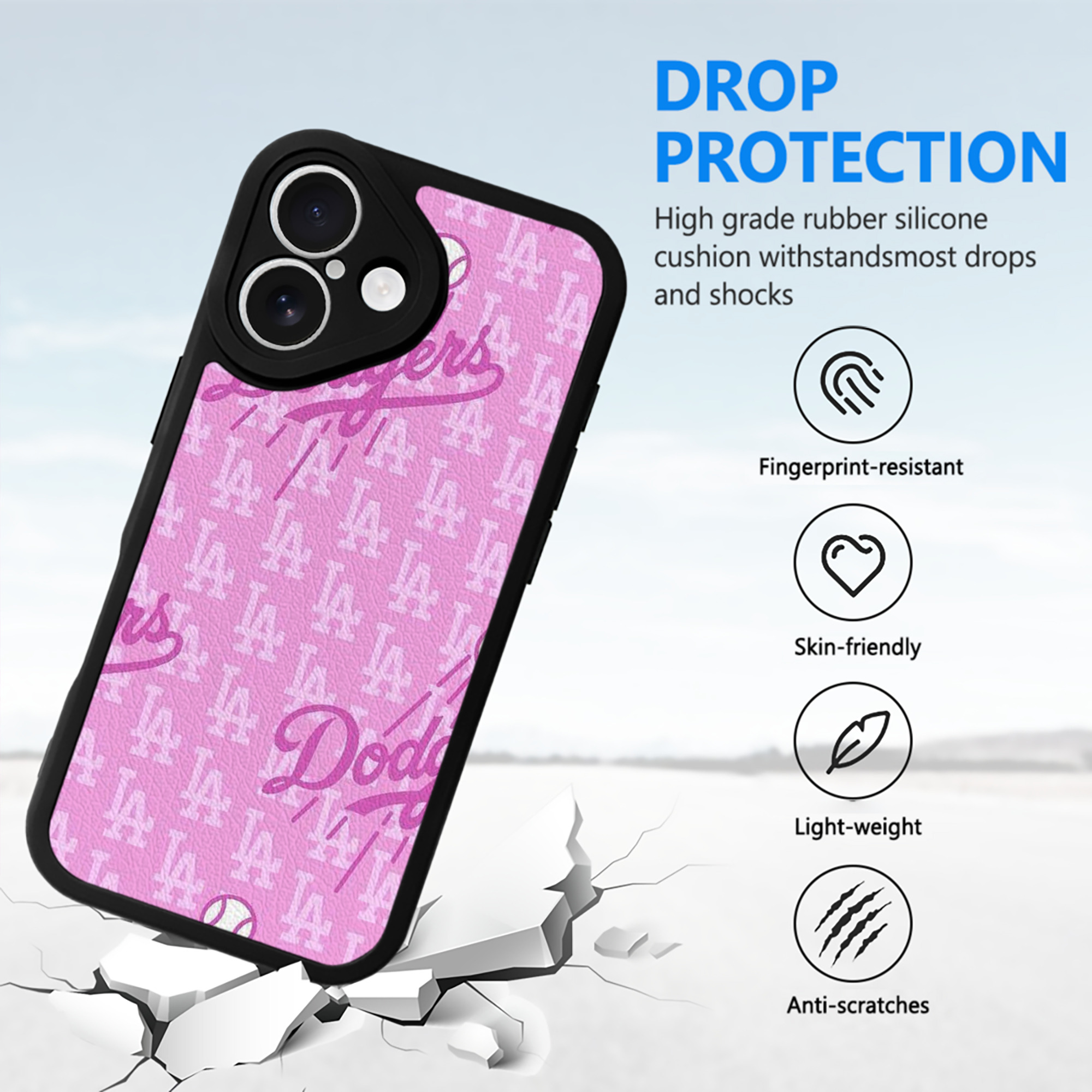  IPhone 16 Silicone Leather Case – UV Print, Lambskin Texture – Perfect Fit, Wireless Charging Compatible, Scratch Resistant, Precise Cutouts – Stylish Protection For IPhone 16