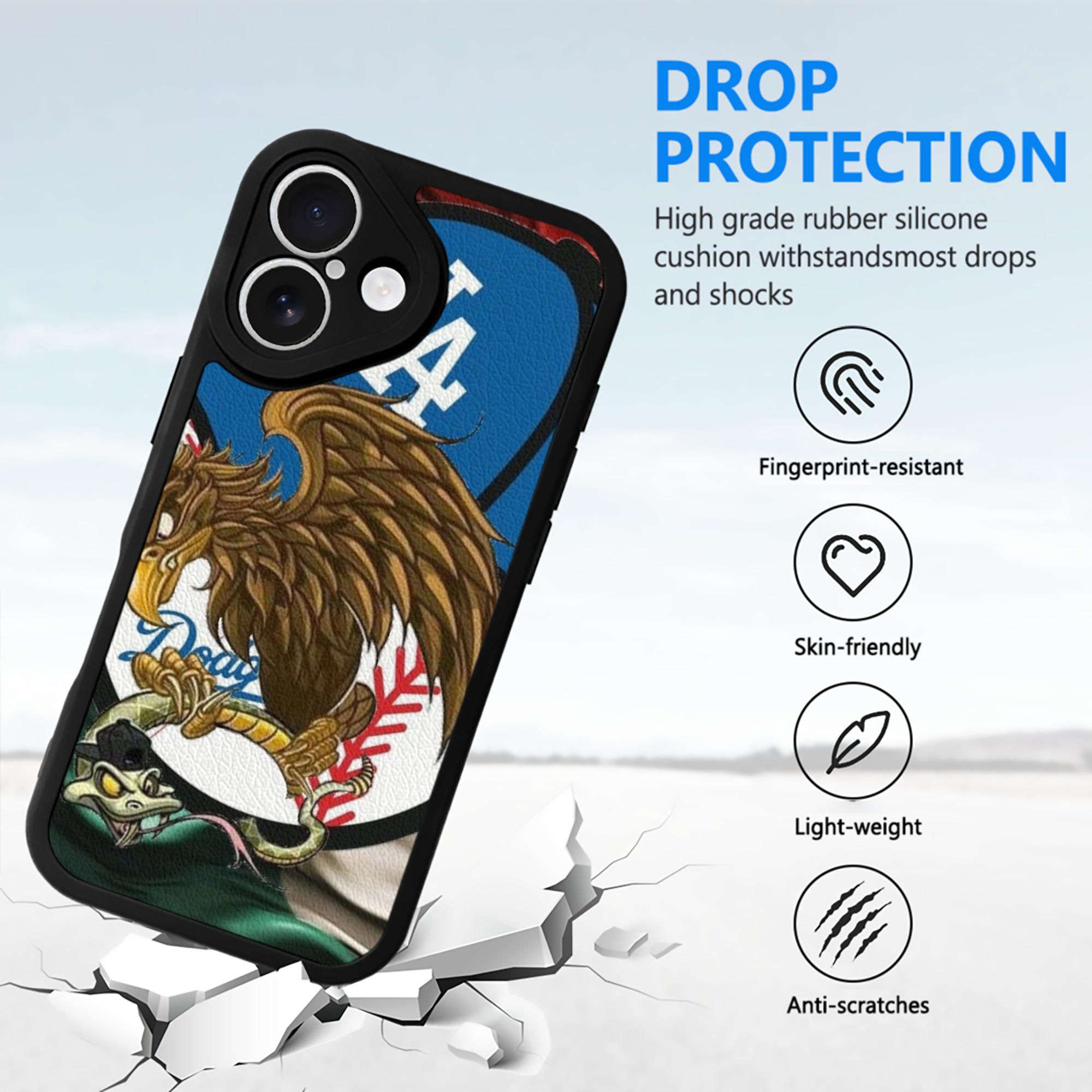  IPhone 16 Silicone Leather Case – UV Print, Lambskin Texture – Perfect Fit, Wireless Charging Compatible, Scratch Resistant, Precise Cutouts – Stylish Protection For IPhone 16