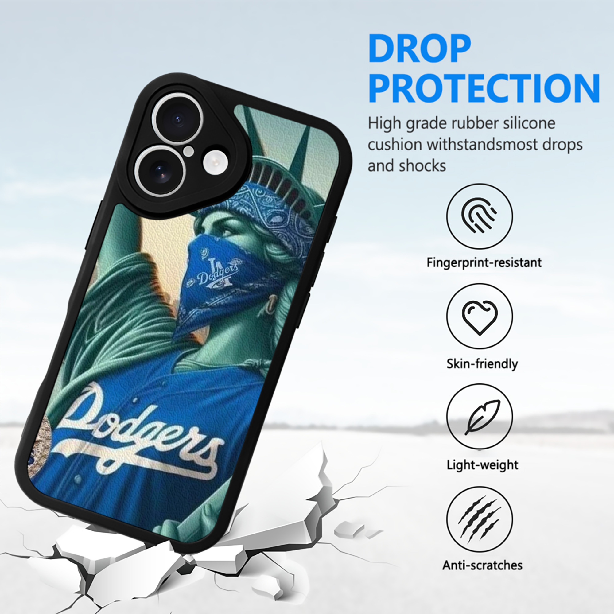  IPhone 16 Silicone Leather Case – UV Print, Lambskin Texture – Perfect Fit, Wireless Charging Compatible, Scratch Resistant, Precise Cutouts – Stylish Protection For IPhone 16