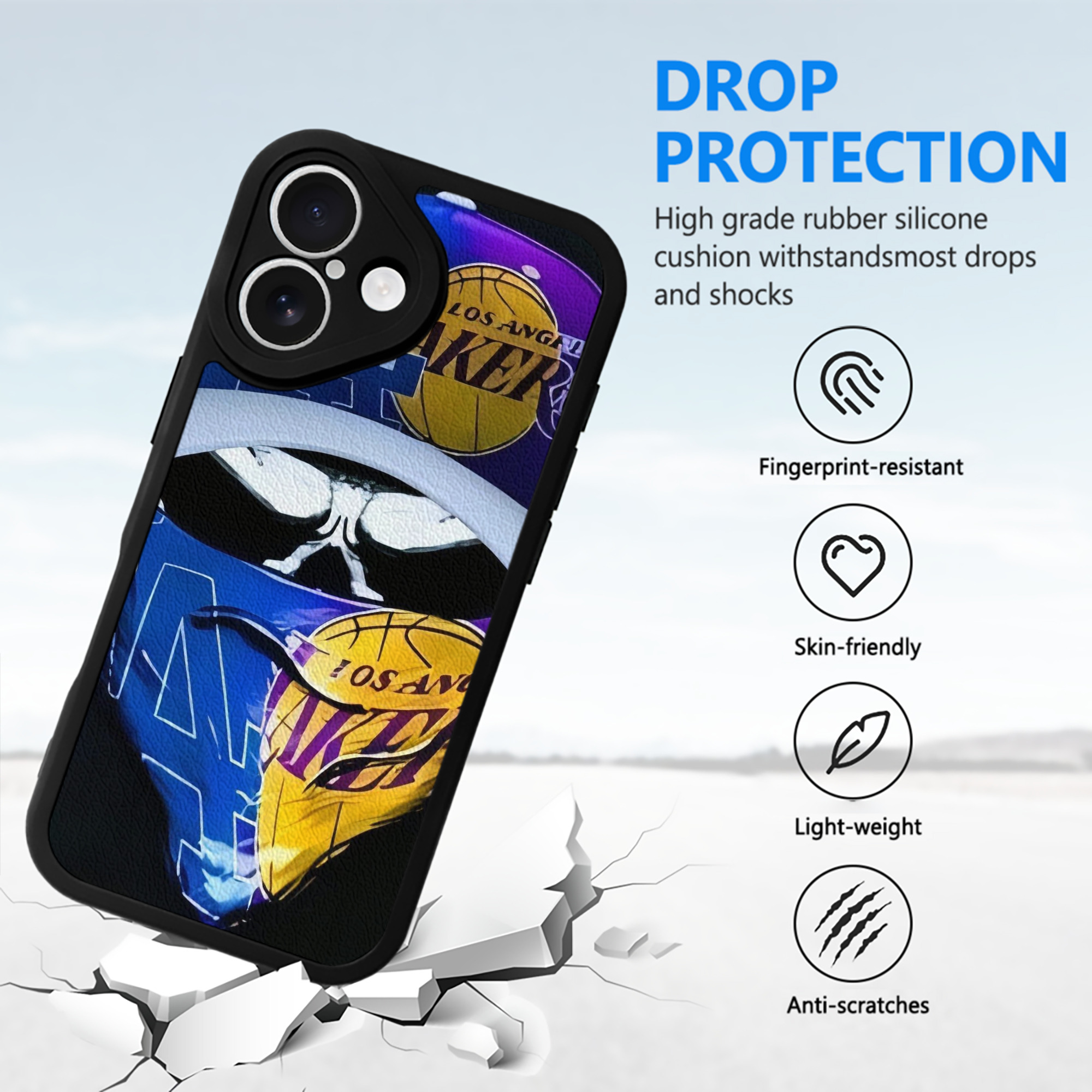  IPhone 16 Silicone Leather Case – UV Print, Lambskin Texture – Perfect Fit, Wireless Charging Compatible, Scratch Resistant, Precise Cutouts – Stylish Protection For IPhone 16