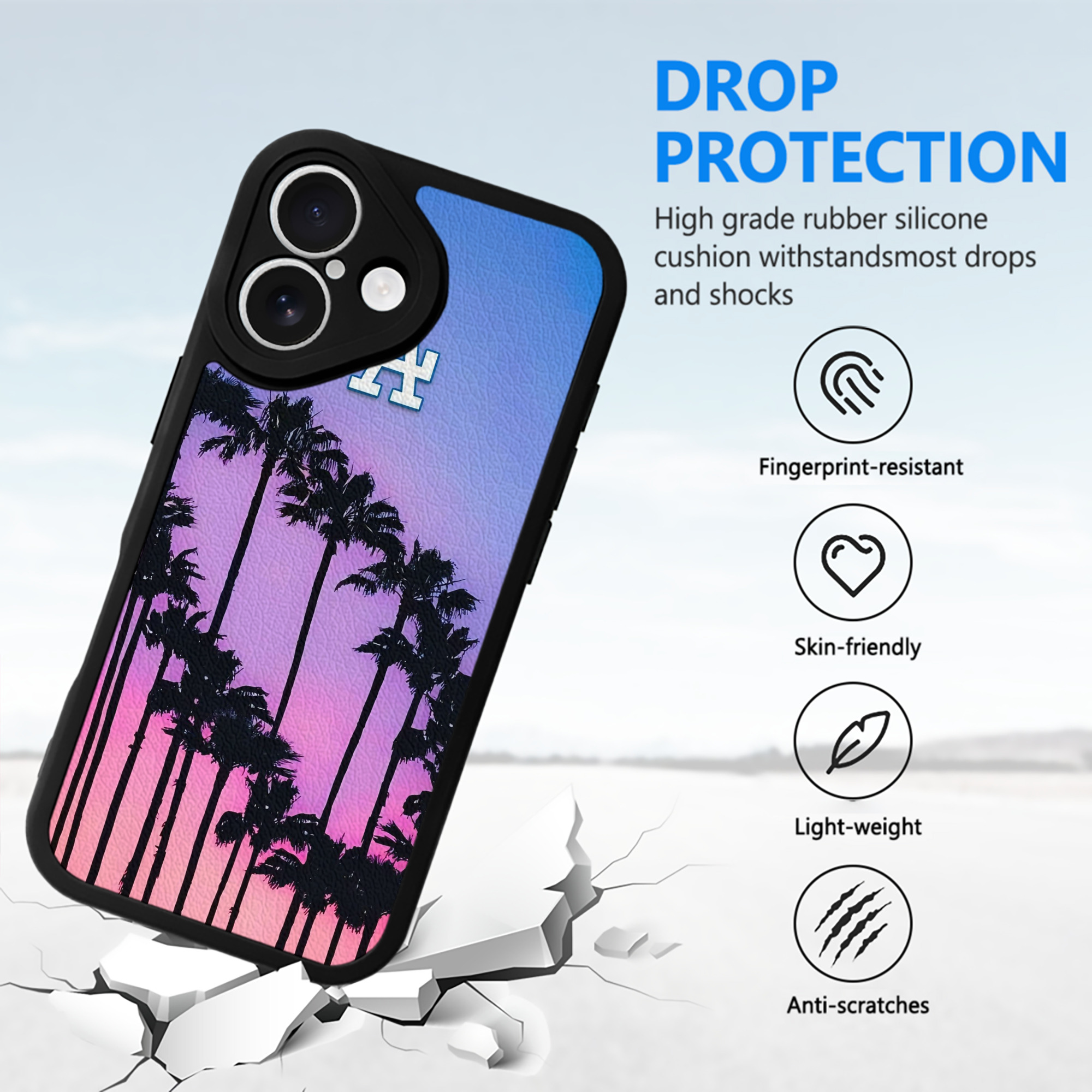  IPhone 16 Silicone Leather Case – UV Print, Lambskin Texture – Perfect Fit, Wireless Charging Compatible, Scratch Resistant, Precise Cutouts – Stylish Protection For IPhone 16