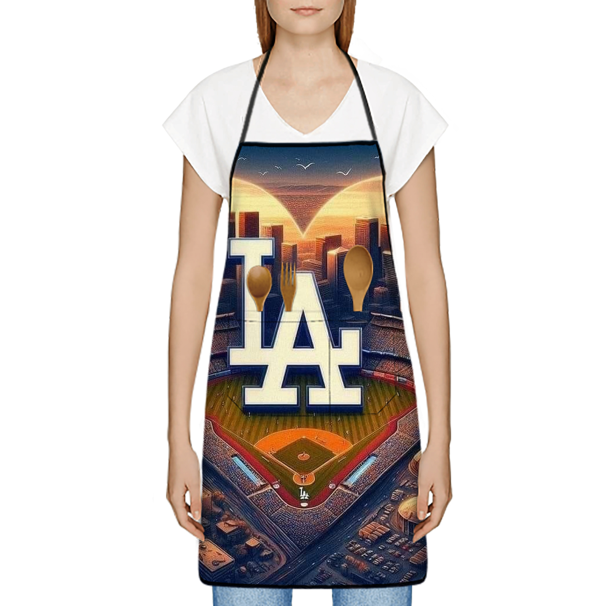  Stain-Resistant Polyester Apron With Pocket – Full Print, Waterproof, Anti-Wrinkle, Anti-Pilling – Ideal For Kitchen, BBQ, Restaurant, Salon & More