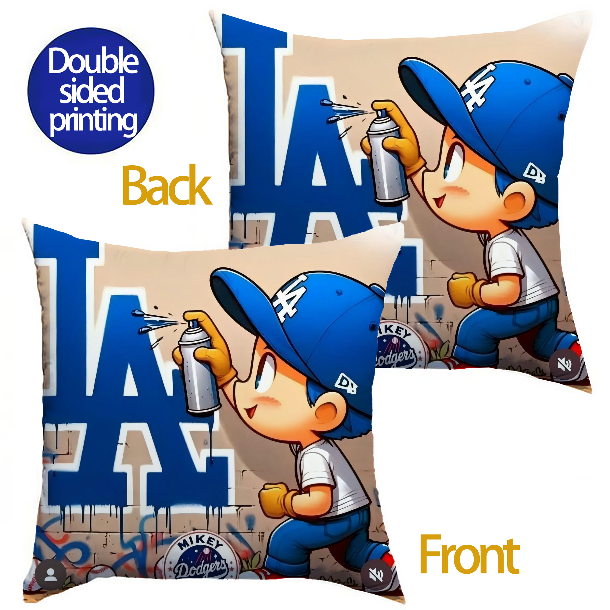  Soft Polyester Pillow Cover With Insert – Double-Sided Design, Invisible Zipper, Durable & Breathable – Easy Care Cushion Set