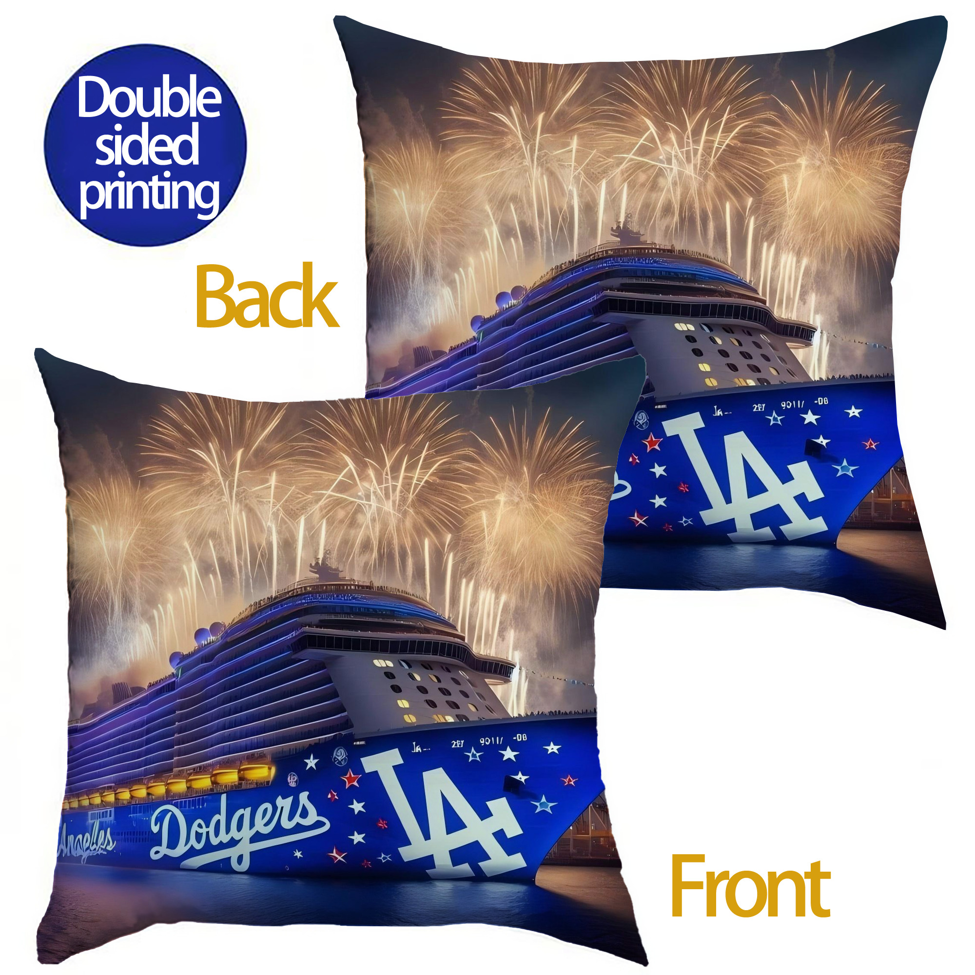  Soft Polyester Pillow Cover With Insert – Double-Sided Design, Invisible Zipper, Durable & Breathable – Easy Care Cushion Set