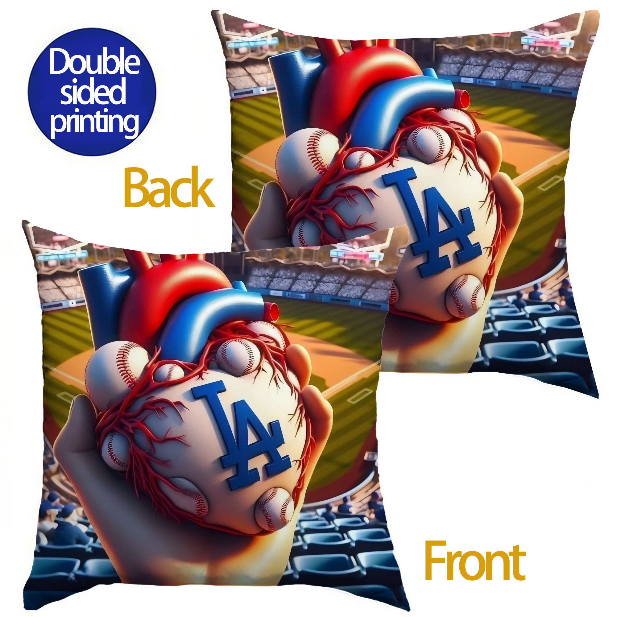  Soft Polyester Pillow Cover With Insert – Double-Sided Design, Invisible Zipper, Durable & Breathable – Easy Care Cushion Set