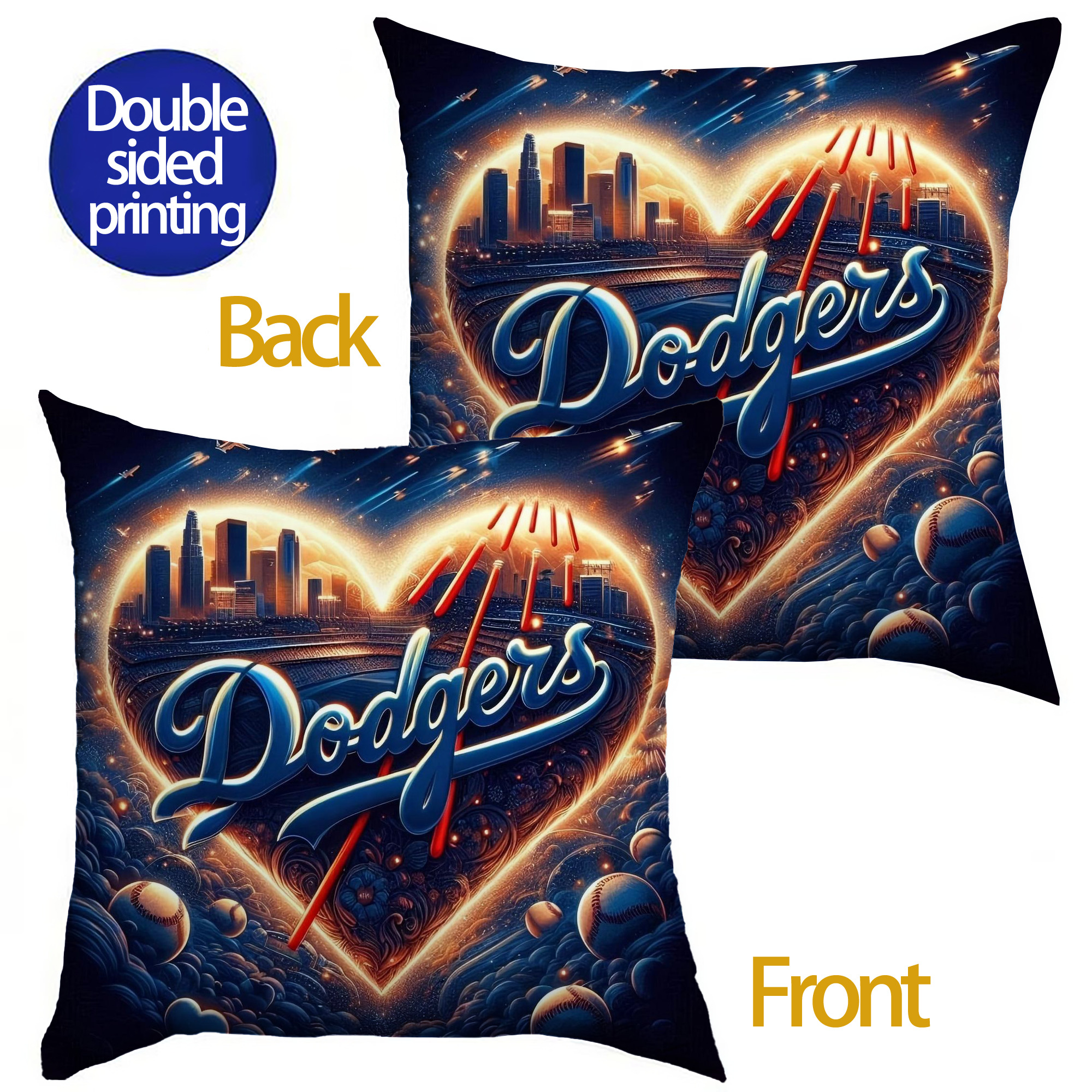  Soft Polyester Pillow Cover With Insert – Double-Sided Design, Invisible Zipper, Durable & Breathable – Easy Care Cushion Set