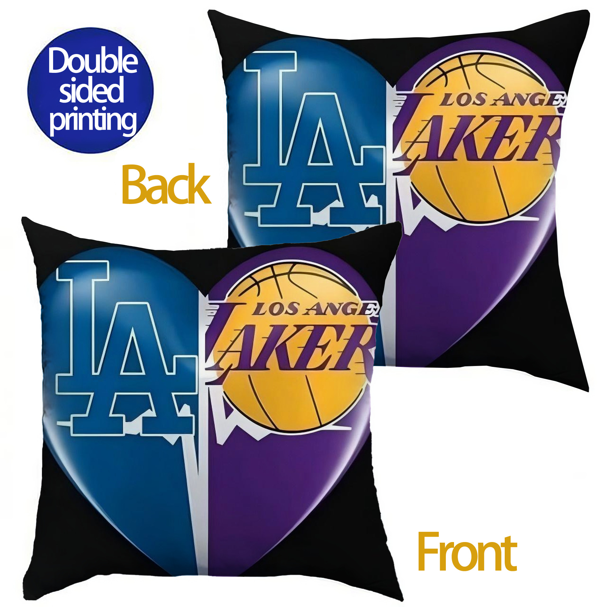 Soft Polyester Pillow Cover With Insert – Double-Sided Design, Invisible Zipper, Durable & Breathable – Easy Care Cushion Set
