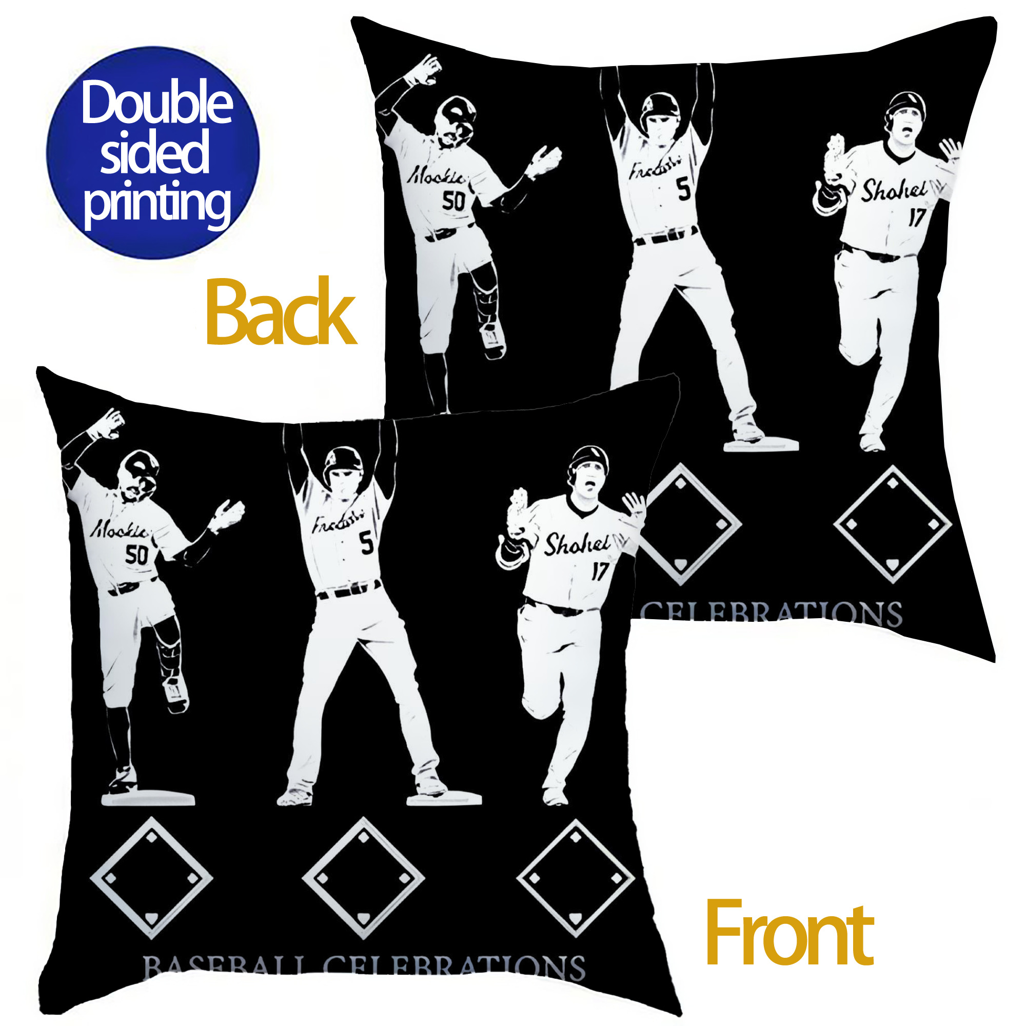  Soft Polyester Pillow Cover With Insert – Double-Sided Design, Invisible Zipper, Durable & Breathable – Easy Care Cushion Set