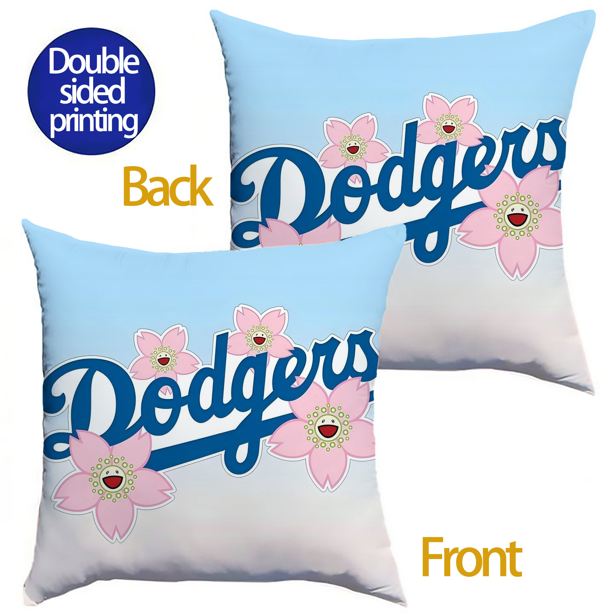  Soft Polyester Pillow Cover With Insert – Double-Sided Design, Invisible Zipper, Durable & Breathable – Easy Care Cushion Set