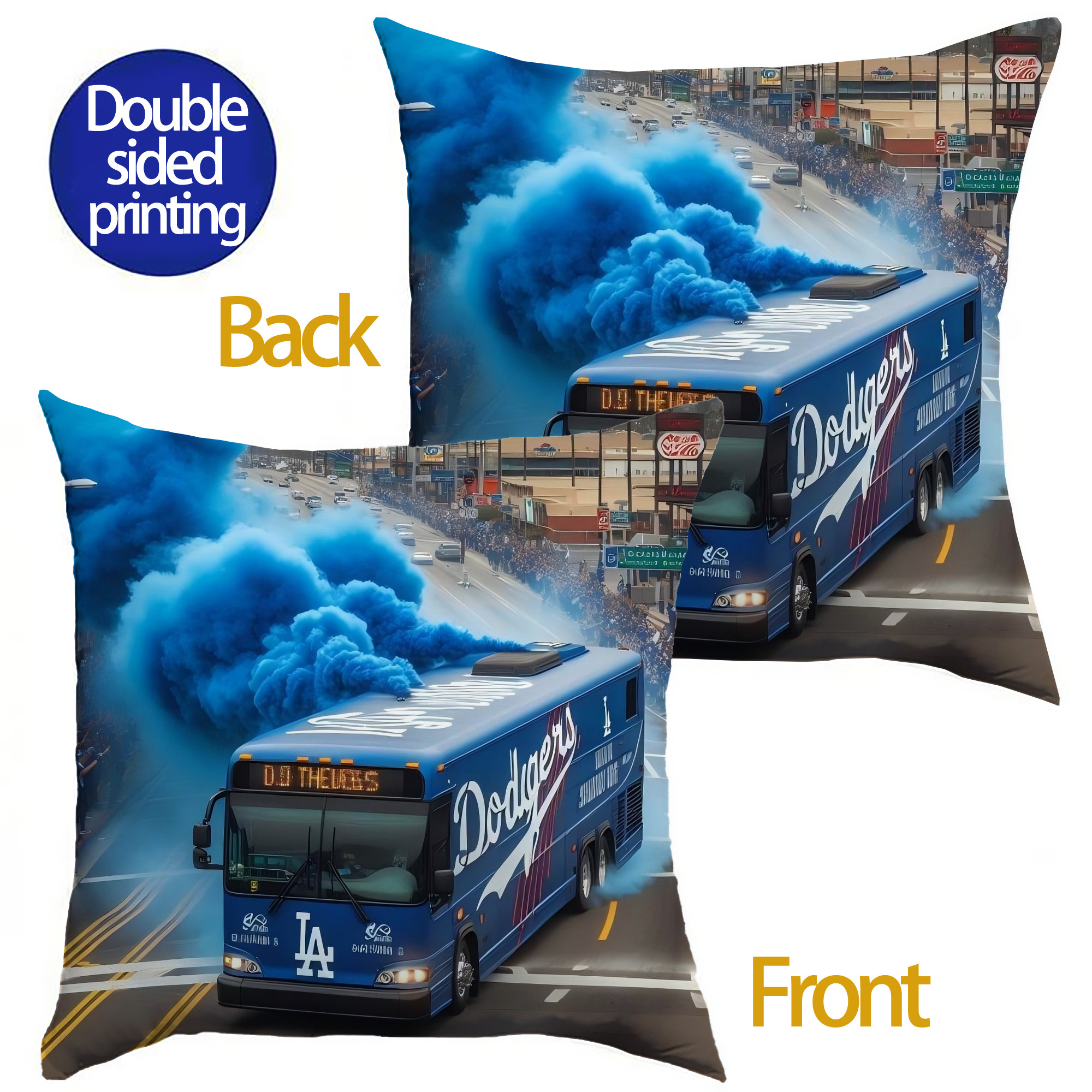  Soft Polyester Pillow Cover With Insert – Double-Sided Design, Invisible Zipper, Durable & Breathable – Easy Care Cushion Set