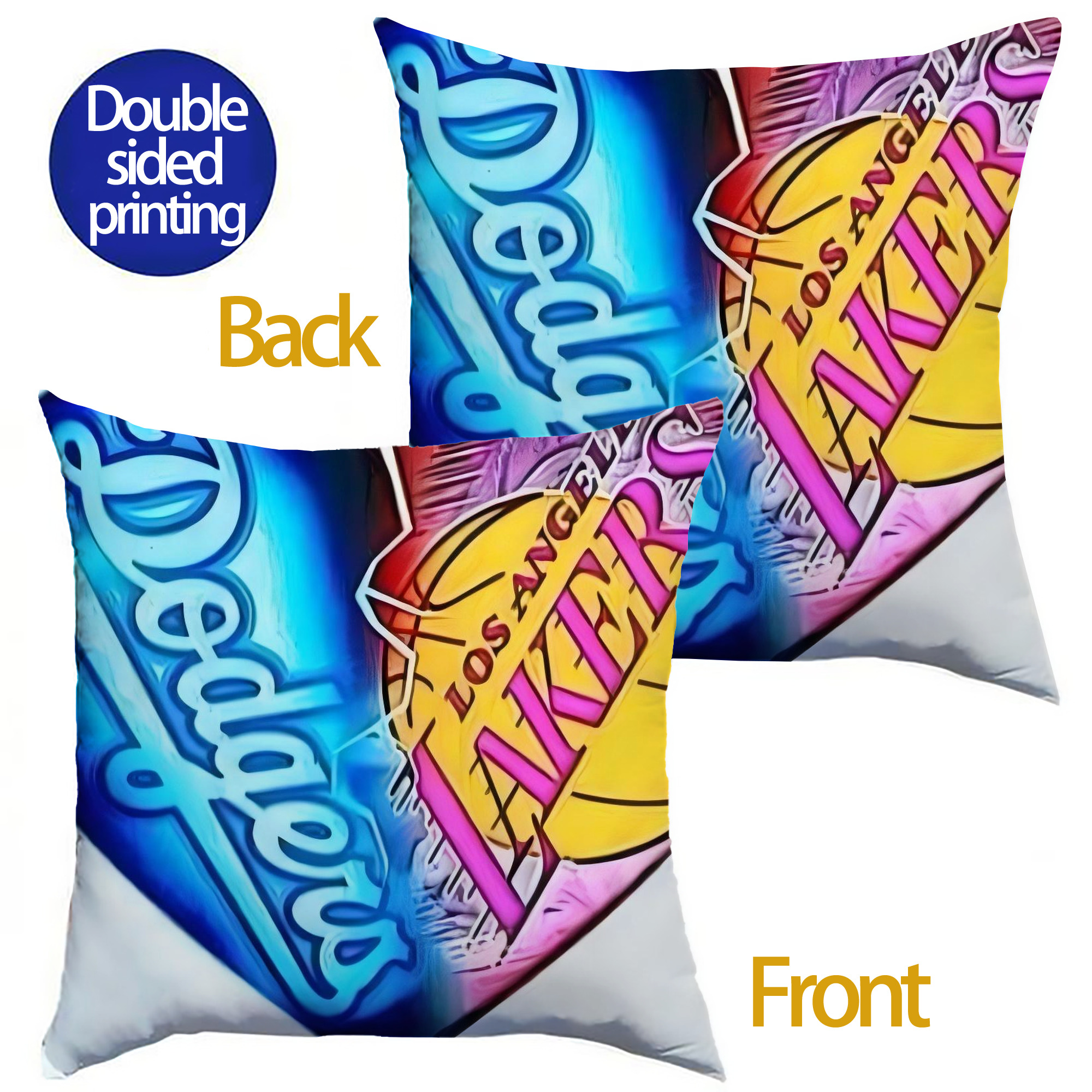  Soft Polyester Pillow Cover With Insert – Double-Sided Design, Invisible Zipper, Durable & Breathable – Easy Care Cushion Set