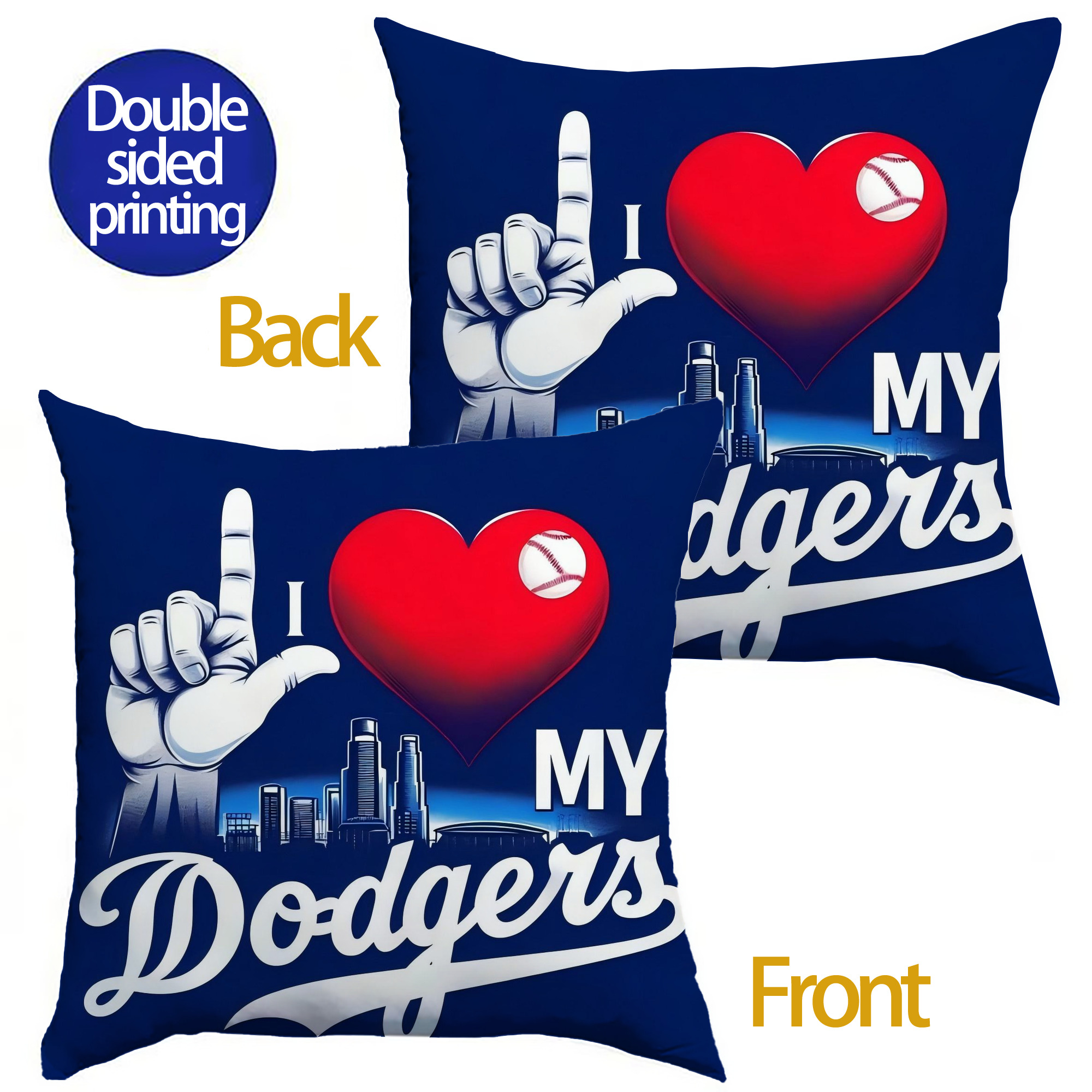  Soft Polyester Pillow Cover With Insert – Double-Sided Design, Invisible Zipper, Durable & Breathable – Easy Care Cushion Set