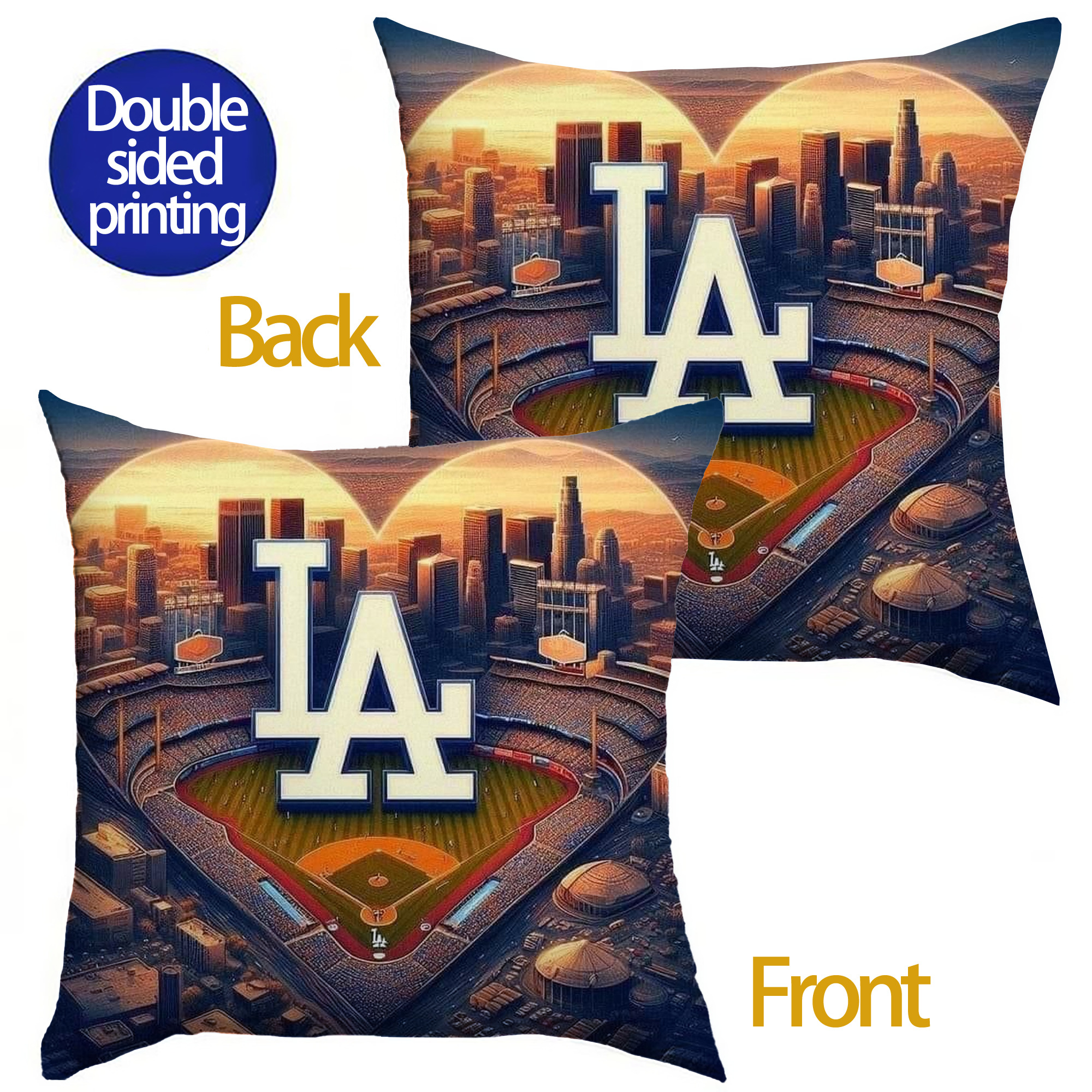  Soft Polyester Pillow Cover With Insert – Double-Sided Design, Invisible Zipper, Durable & Breathable – Easy Care Cushion Set