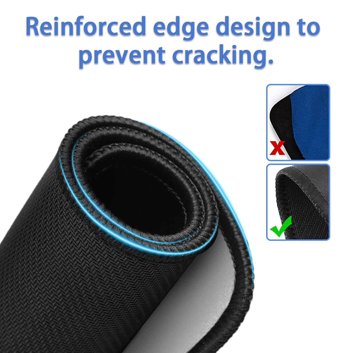  Large Rubber Desk Mat With Mouse Pad Edge Locking, Durable Non-Slip Surface For Office & Home, Easy To Clean, Protects Desk From Scratches & Stains