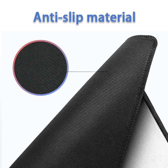  Large Rubber Desk Mat With Mouse Pad Edge Locking, Durable Non-Slip Surface For Office & Home, Easy To Clean, Protects Desk From Scratches & Stains