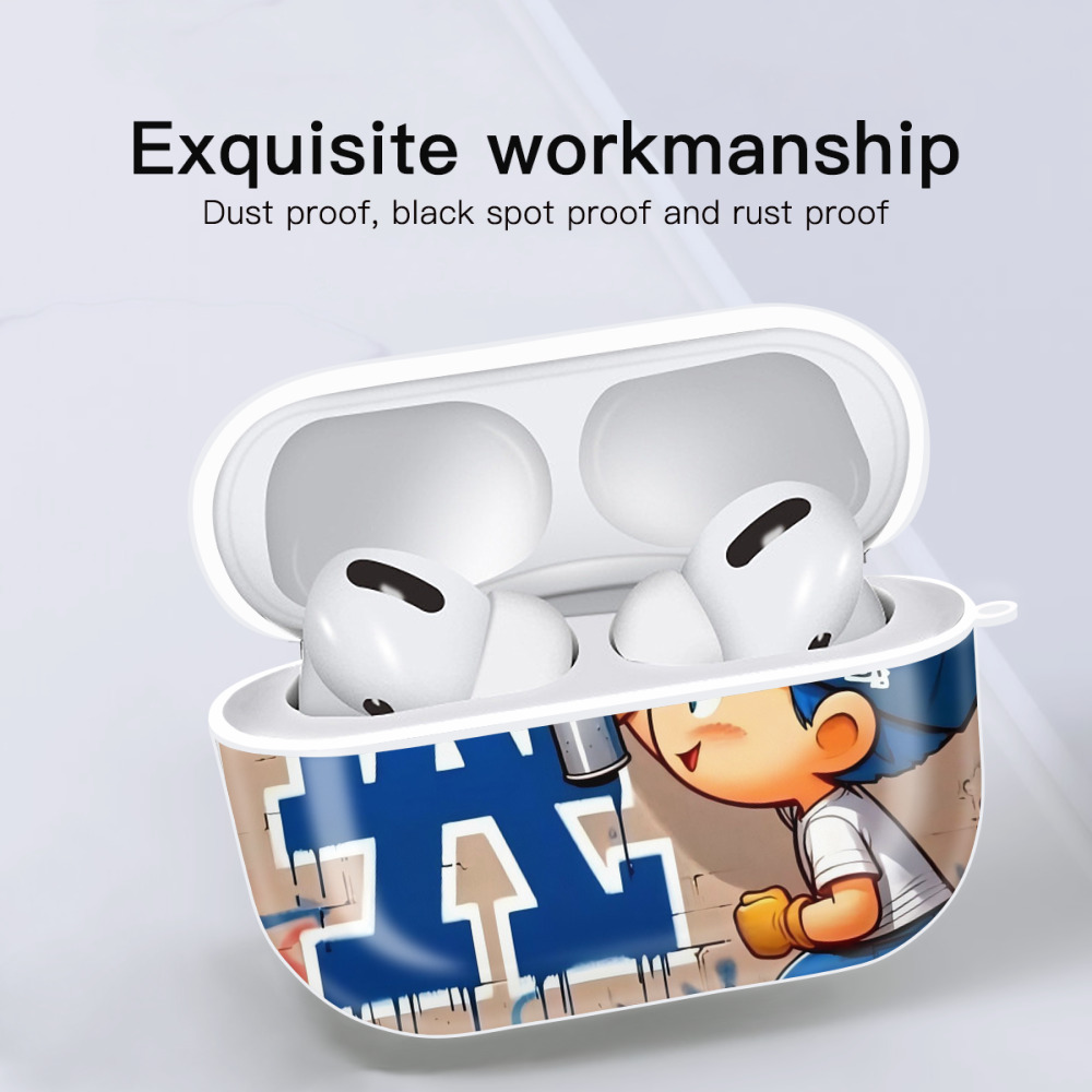  AirPods Pro Hard Case White With Keychain, Durable Flexible PC, Precise Cutouts, Anti-Fingerprint, Yellowing & Scratch Resistant, Full Protection, Washable