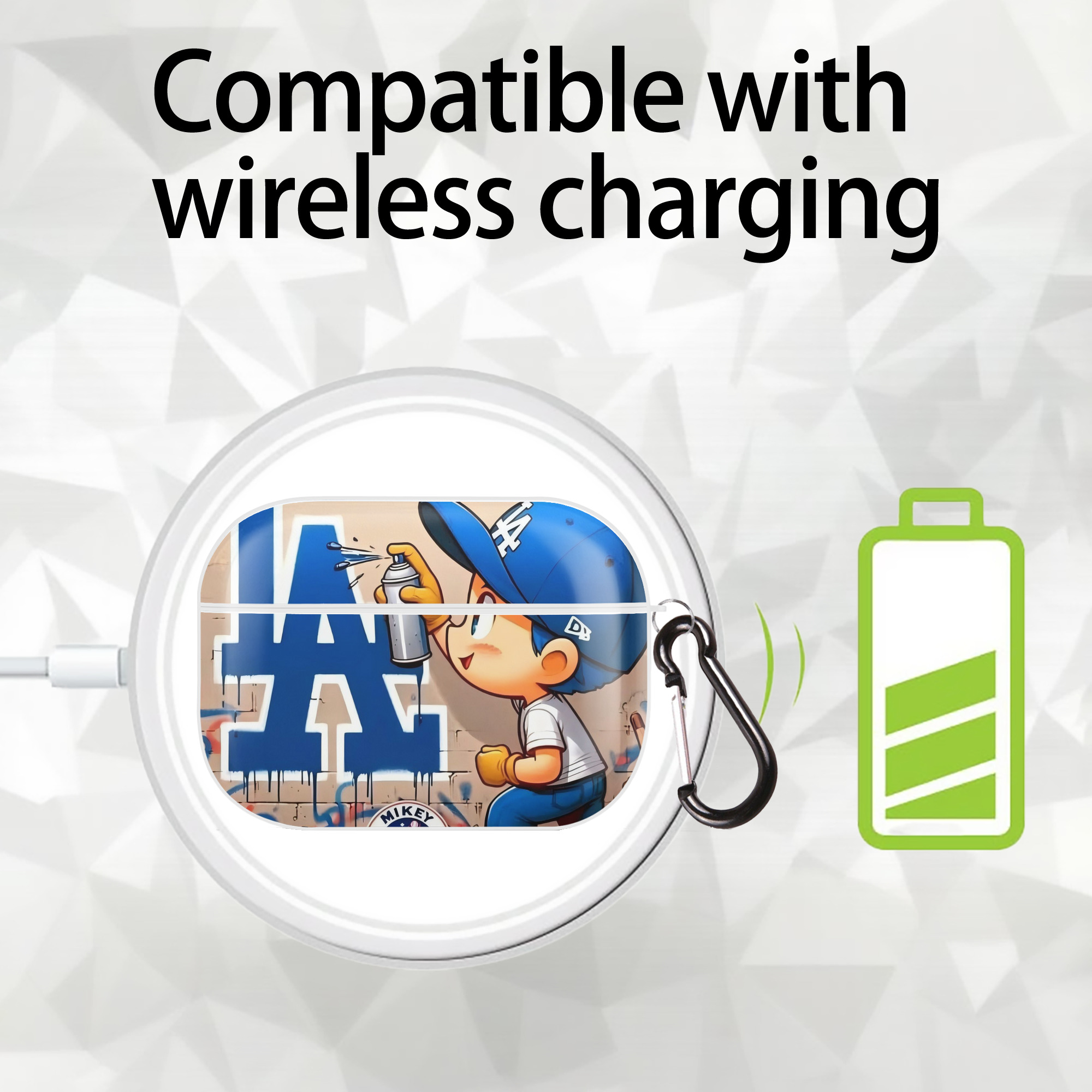  AirPods Pro Hard Case White With Keychain, Durable Flexible PC, Precise Cutouts, Anti-Fingerprint, Yellowing & Scratch Resistant, Full Protection, Washable