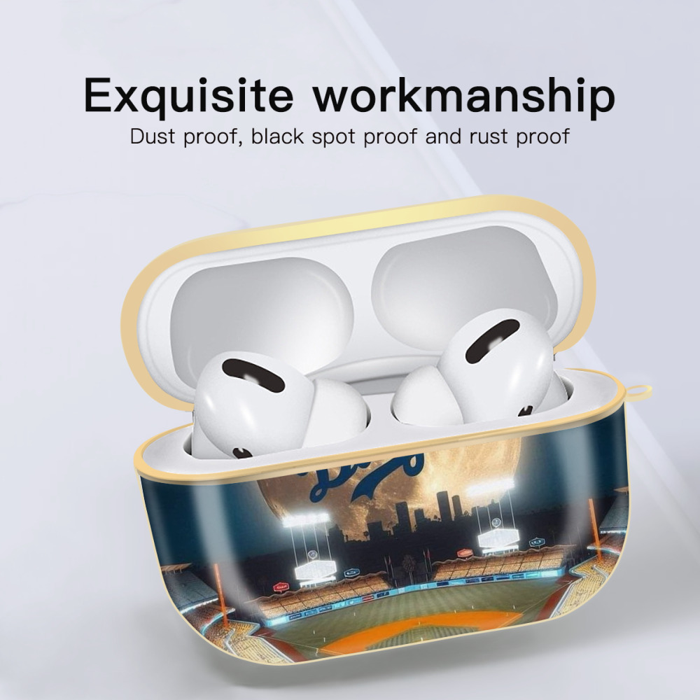  Luxury Gold AirPods Pro Case With Keychain, Flexible PC Material, Full Protection, Precise Cutouts, Anti-Fingerprint, Washable, Durable Design