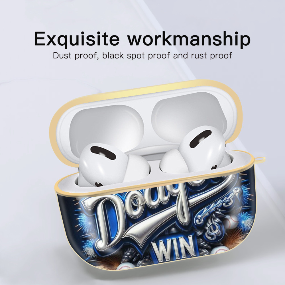  Luxury Gold AirPods Pro Case With Keychain, Flexible PC Material, Full Protection, Precise Cutouts, Anti-Fingerprint, Washable, Durable Design