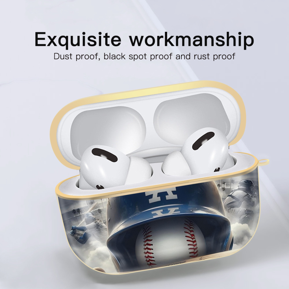  Luxury Gold AirPods Pro Case With Keychain, Flexible PC Material, Full Protection, Precise Cutouts, Anti-Fingerprint, Washable, Durable Design