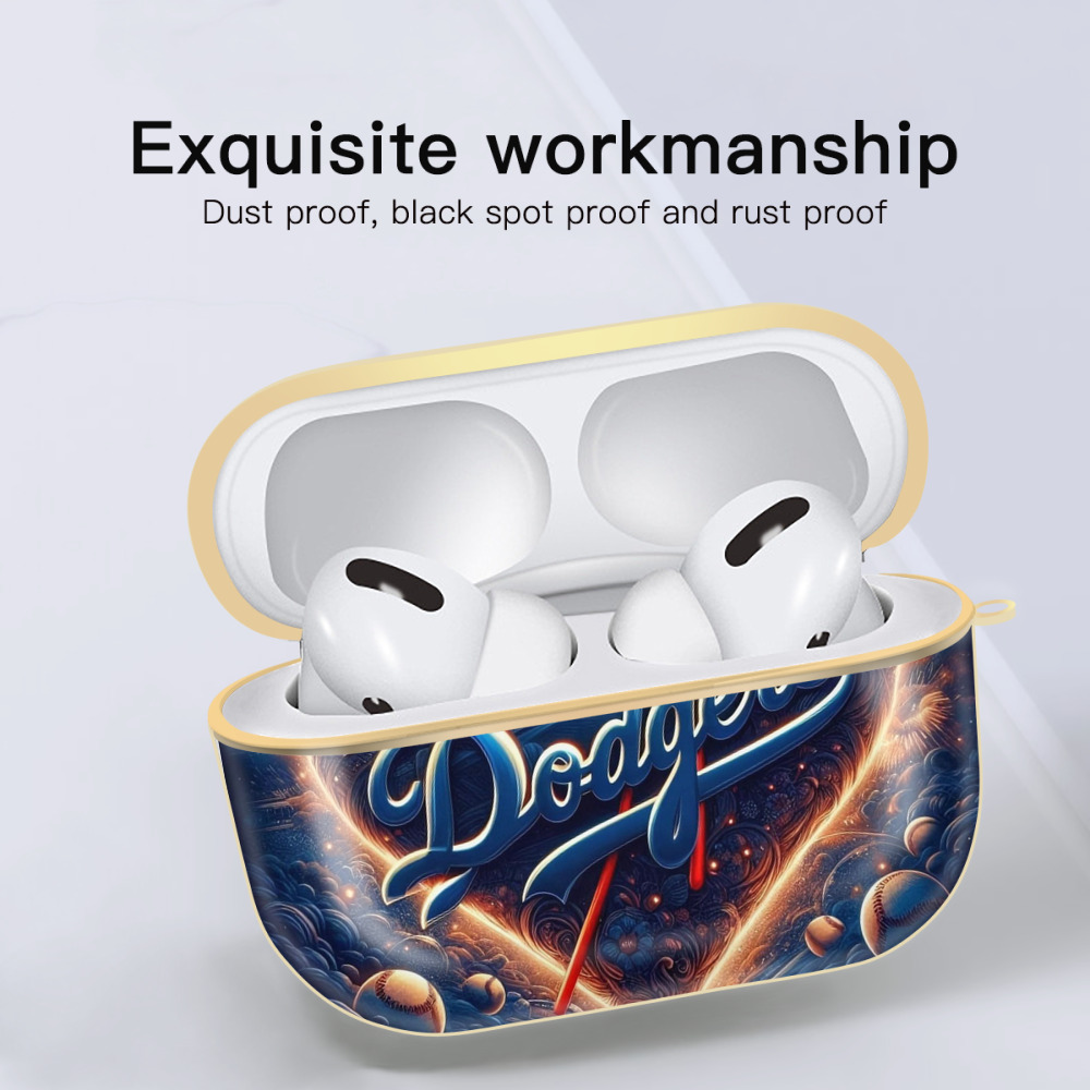  Luxury Gold AirPods Pro Case With Keychain, Flexible PC Material, Full Protection, Precise Cutouts, Anti-Fingerprint, Washable, Durable Design