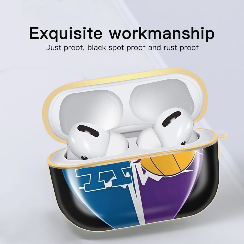  Luxury Gold AirPods Pro Case With Keychain, Flexible PC Material, Full Protection, Precise Cutouts, Anti-Fingerprint, Washable, Durable Design