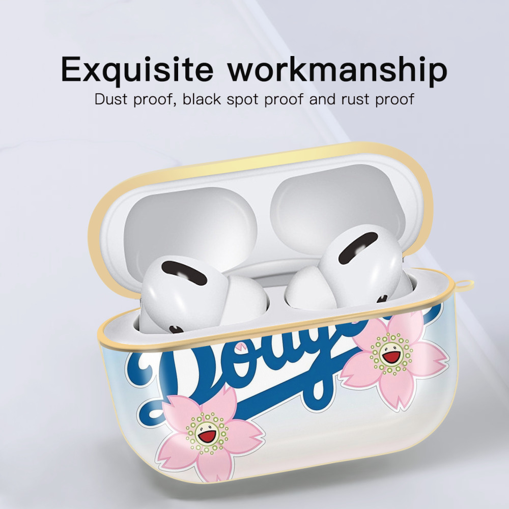  Luxury Gold AirPods Pro Case With Keychain, Flexible PC Material, Full Protection, Precise Cutouts, Anti-Fingerprint, Washable, Durable Design